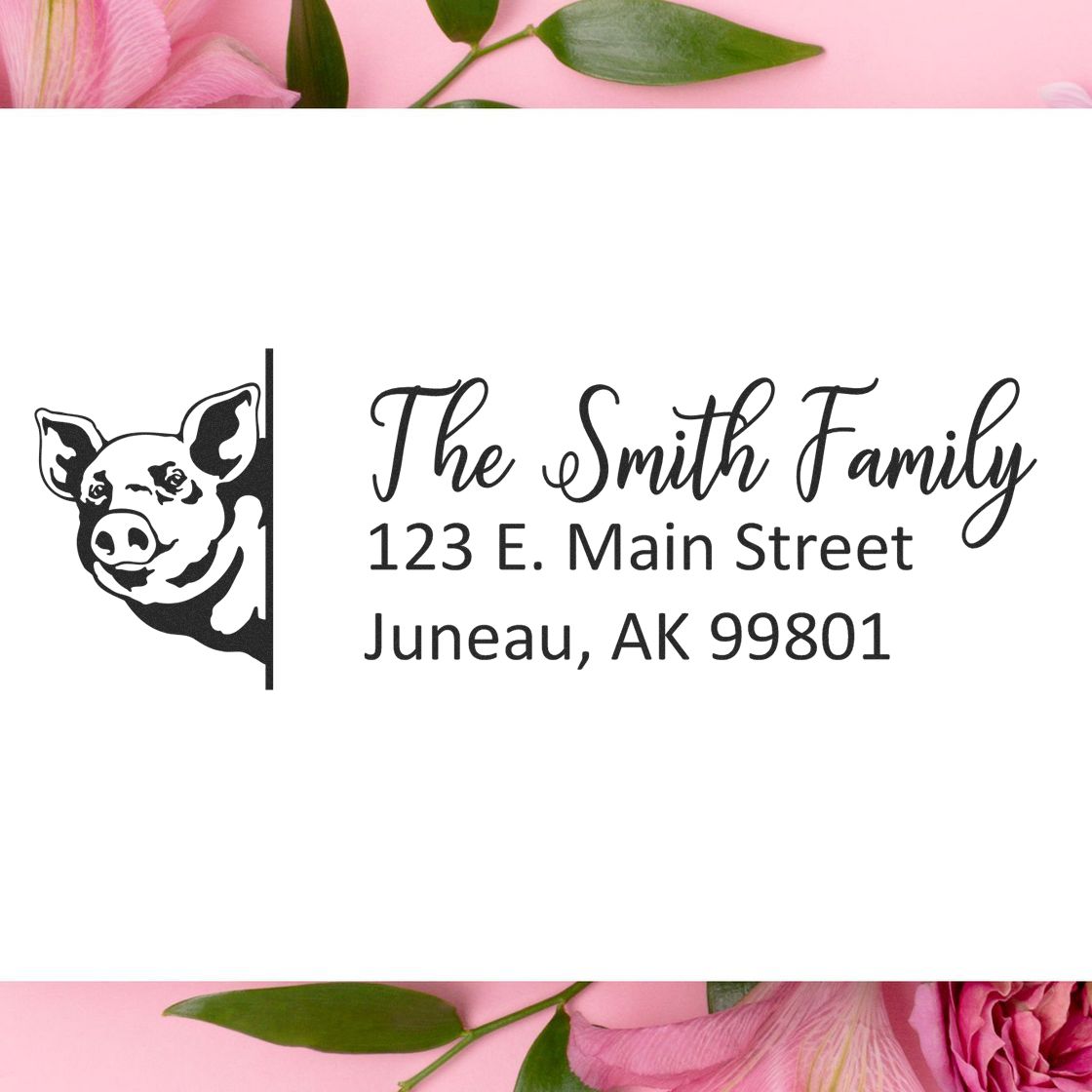 Customized Pig Self-Inking Address Stamp