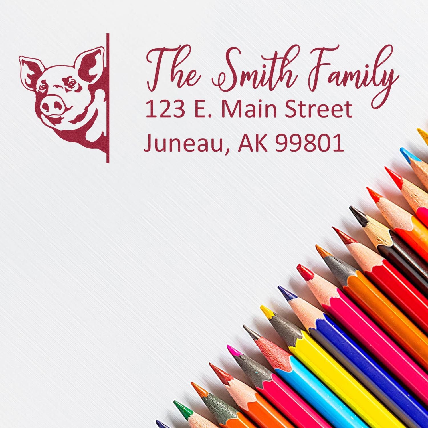 Customized Pig Self-Inking Address Stamp