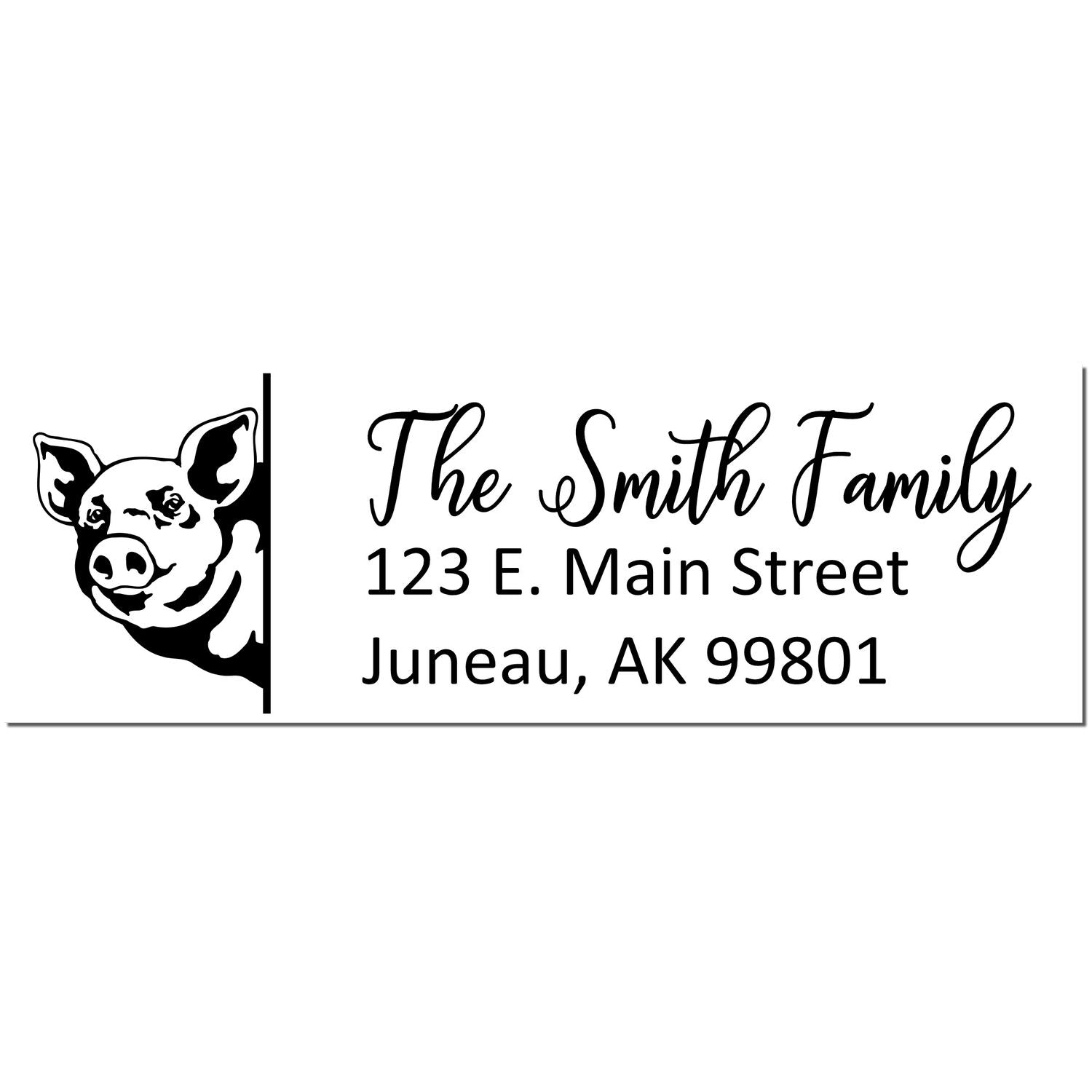 Customized Pig Pre-Inked Address Stamp