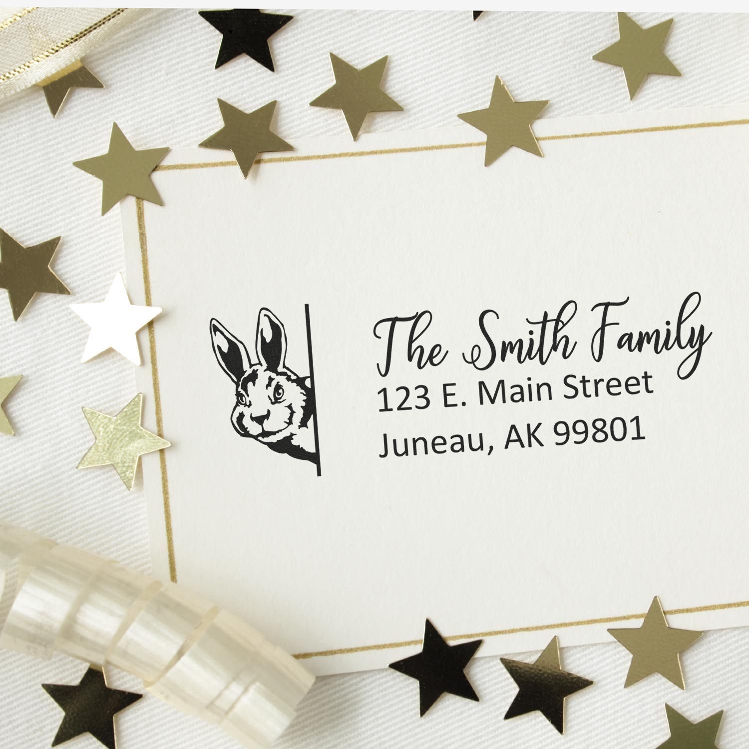 Personalized Rabbit Mailing Address Stamp