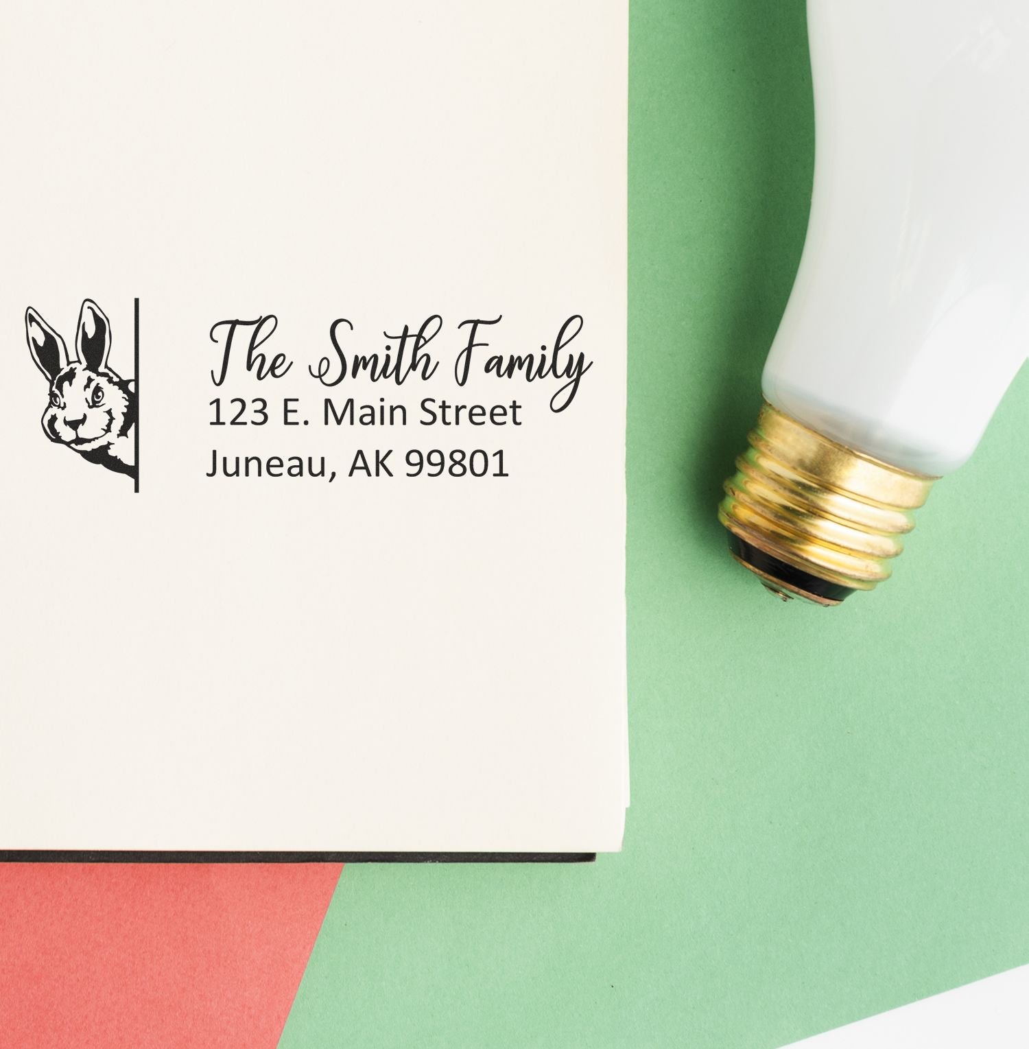 Personalized Rabbit Mailing Address Stamp