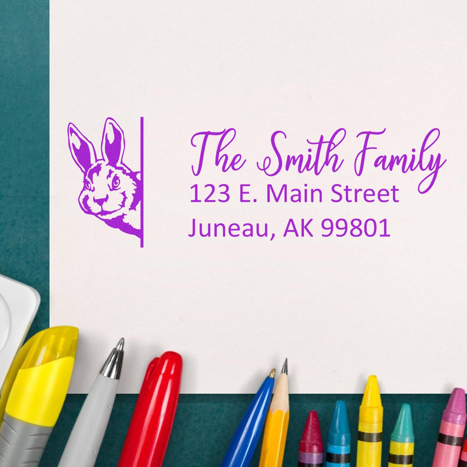 Personalized Rabbit Mailing Address Stamp