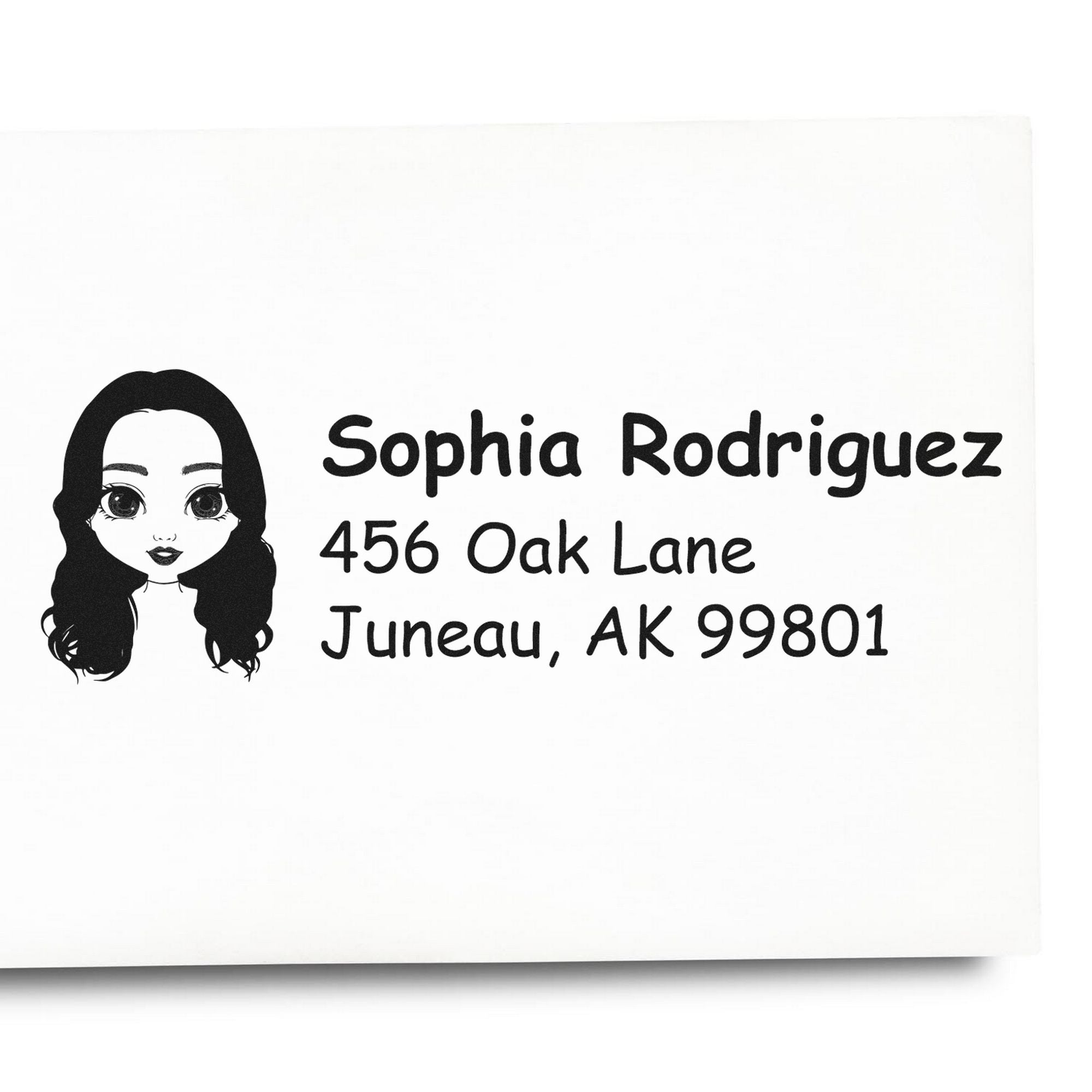 Wood Handle Ms Sophia Bitmoji Address Stamp