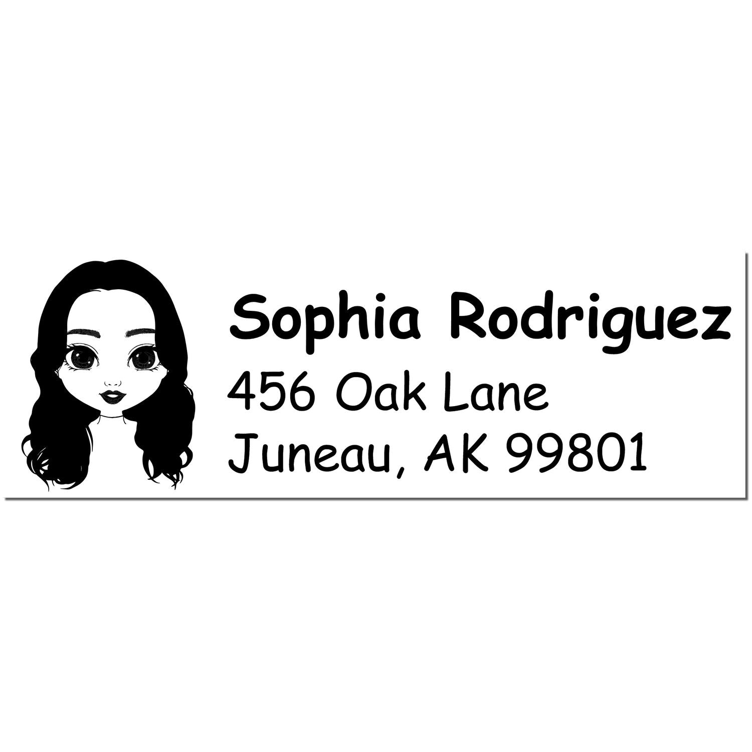 Wood Handle Ms Sophia Bitmoji Address Stamp