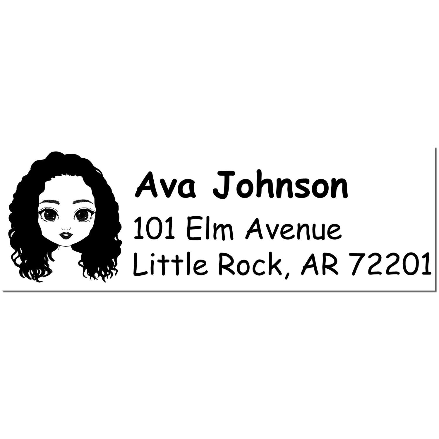 Wood Handle Ms Ava Bitmoji Address Stamp