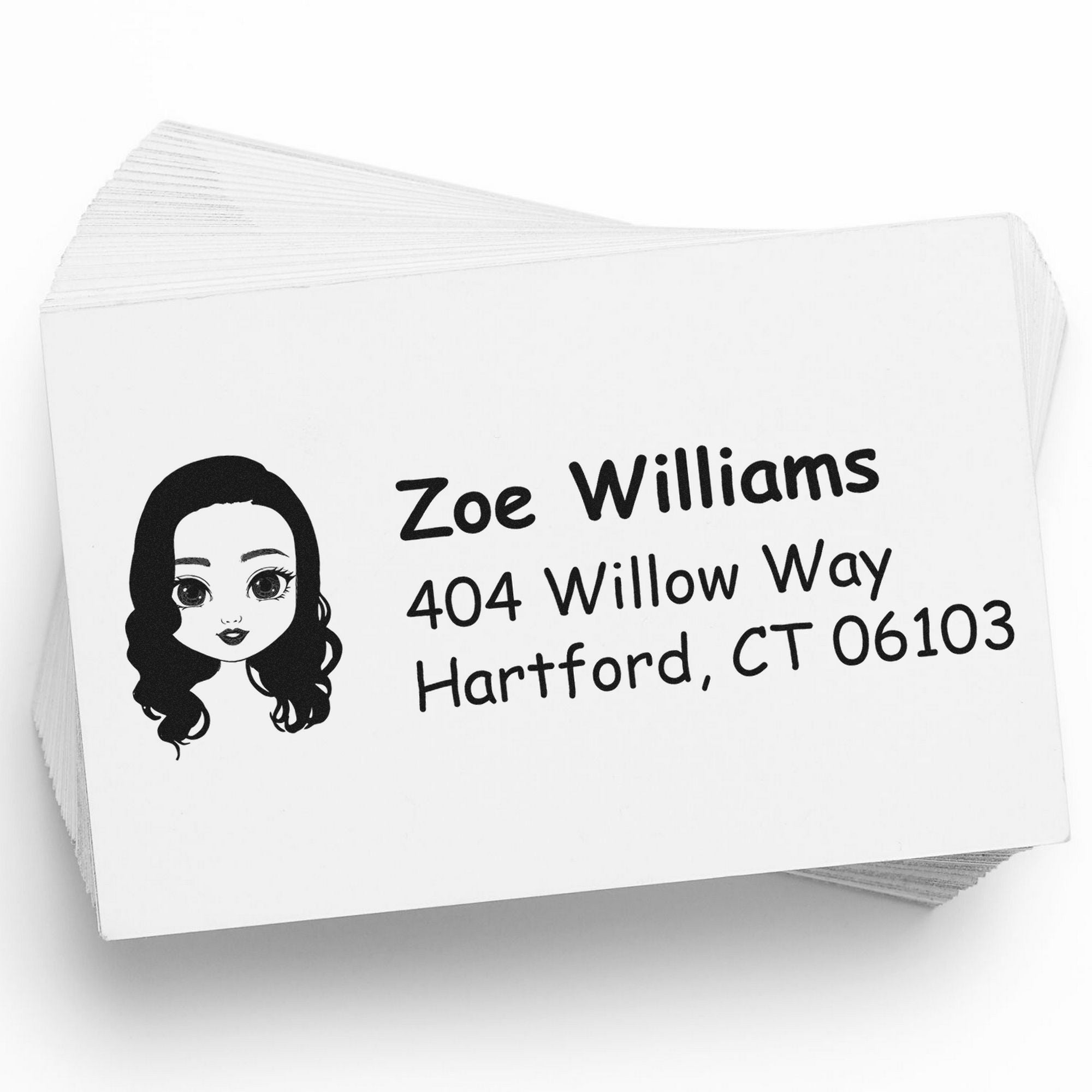 Wood Handle Ms Zoe Bitmoji Address Stamp