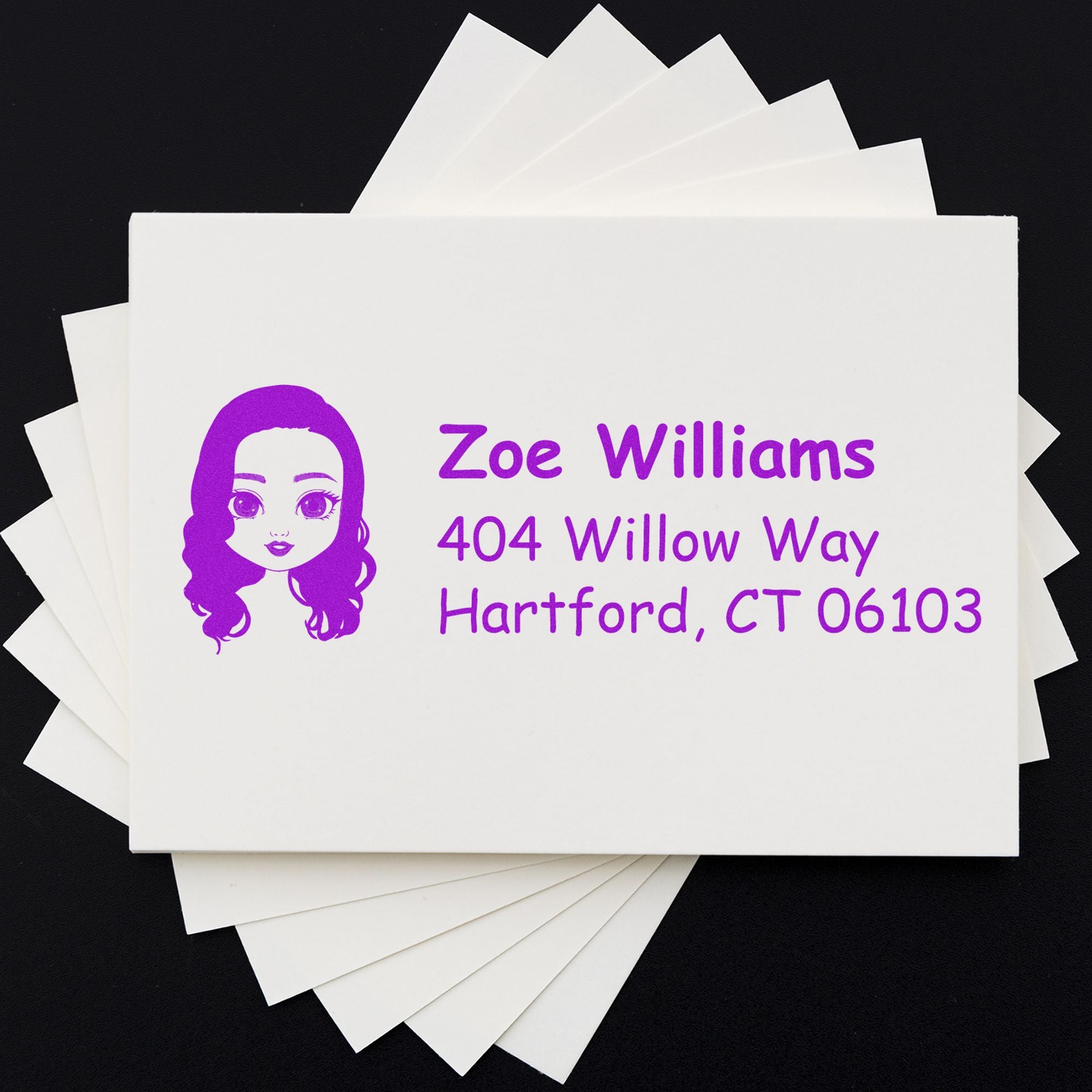 Wood Handle Ms Zoe Bitmoji Address Stamp