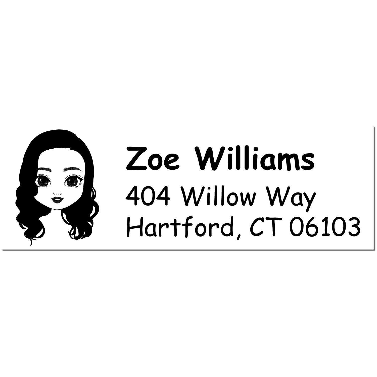 Wood Handle Ms Zoe Bitmoji Address Stamp