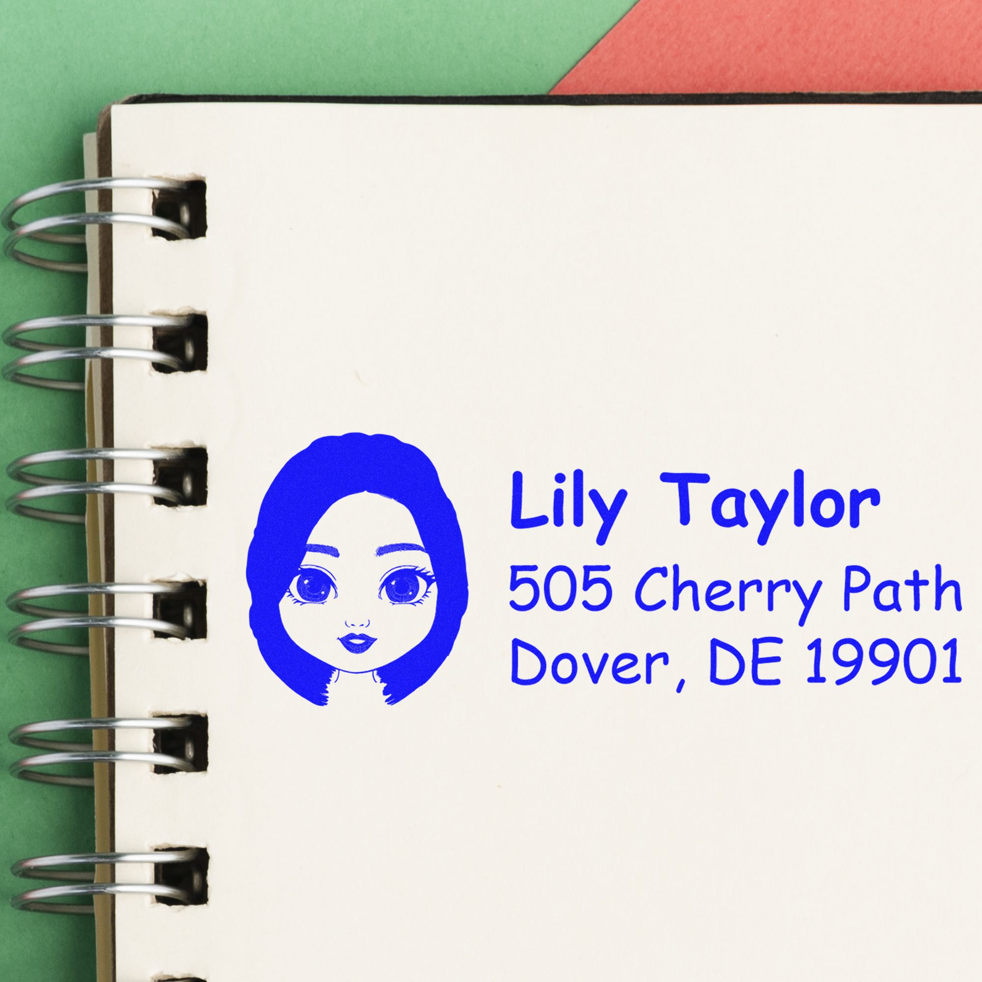 Wood Handle Ms Lily Bitmoji Address Stamp