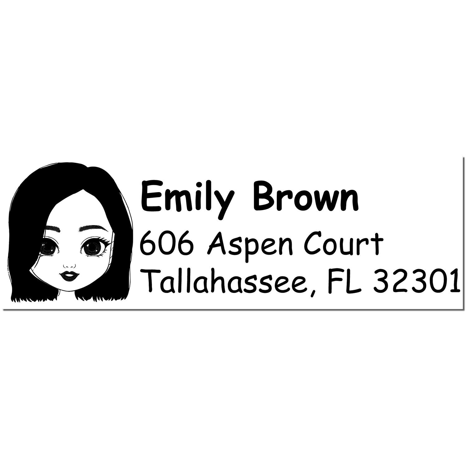 Wood Handle Ms Emily Bitmoji Address Stamp