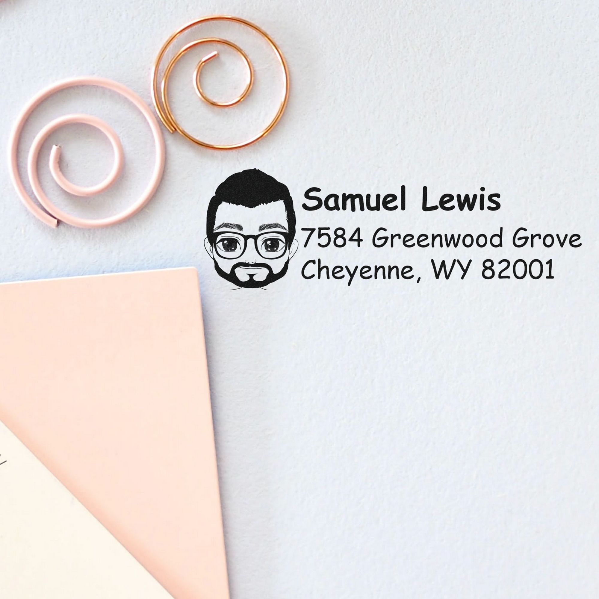 Mr Samuel Bitmoji Pre-Inked Address Stamp for House