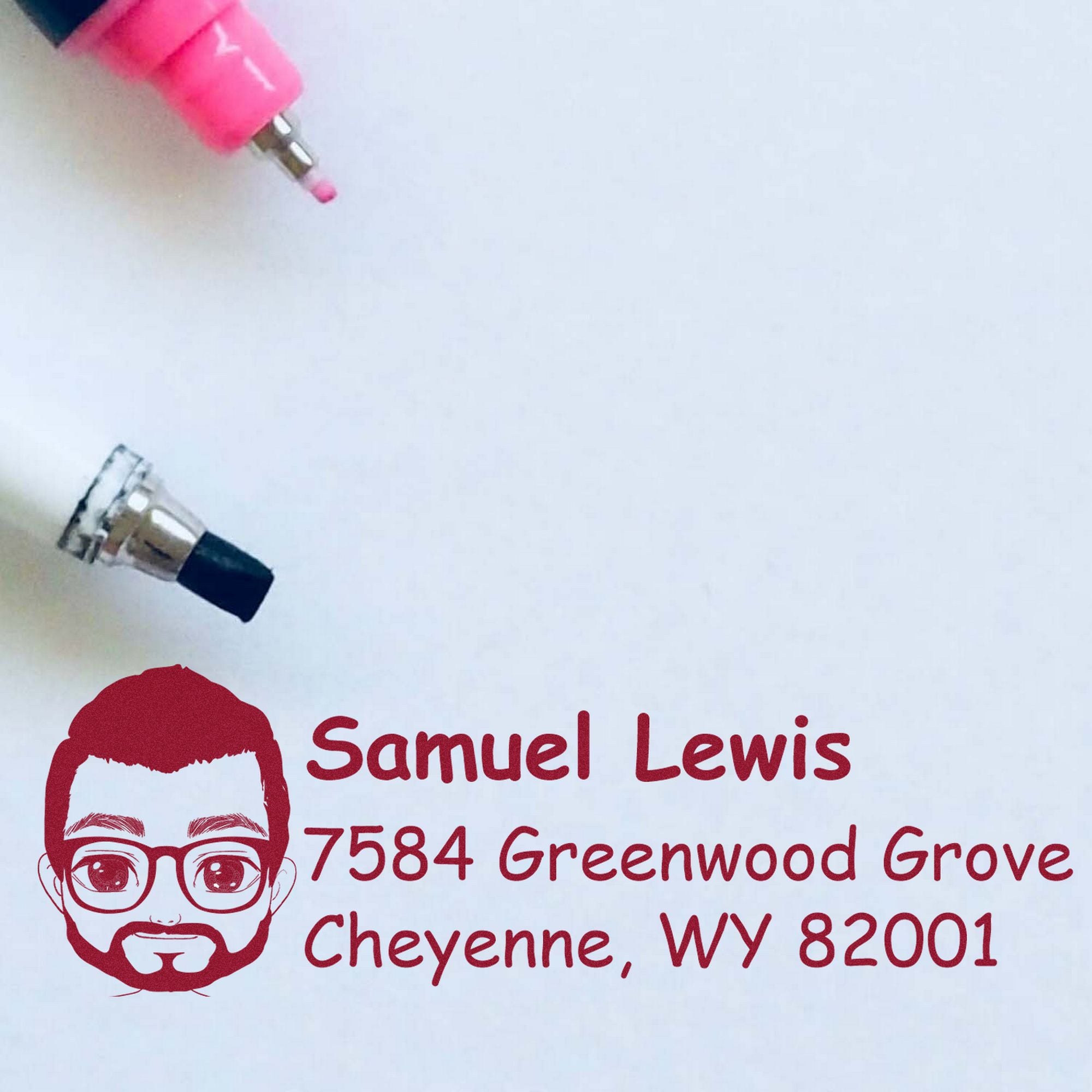 Mr Samuel Bitmoji Customized Address Stamp Pre-Inked