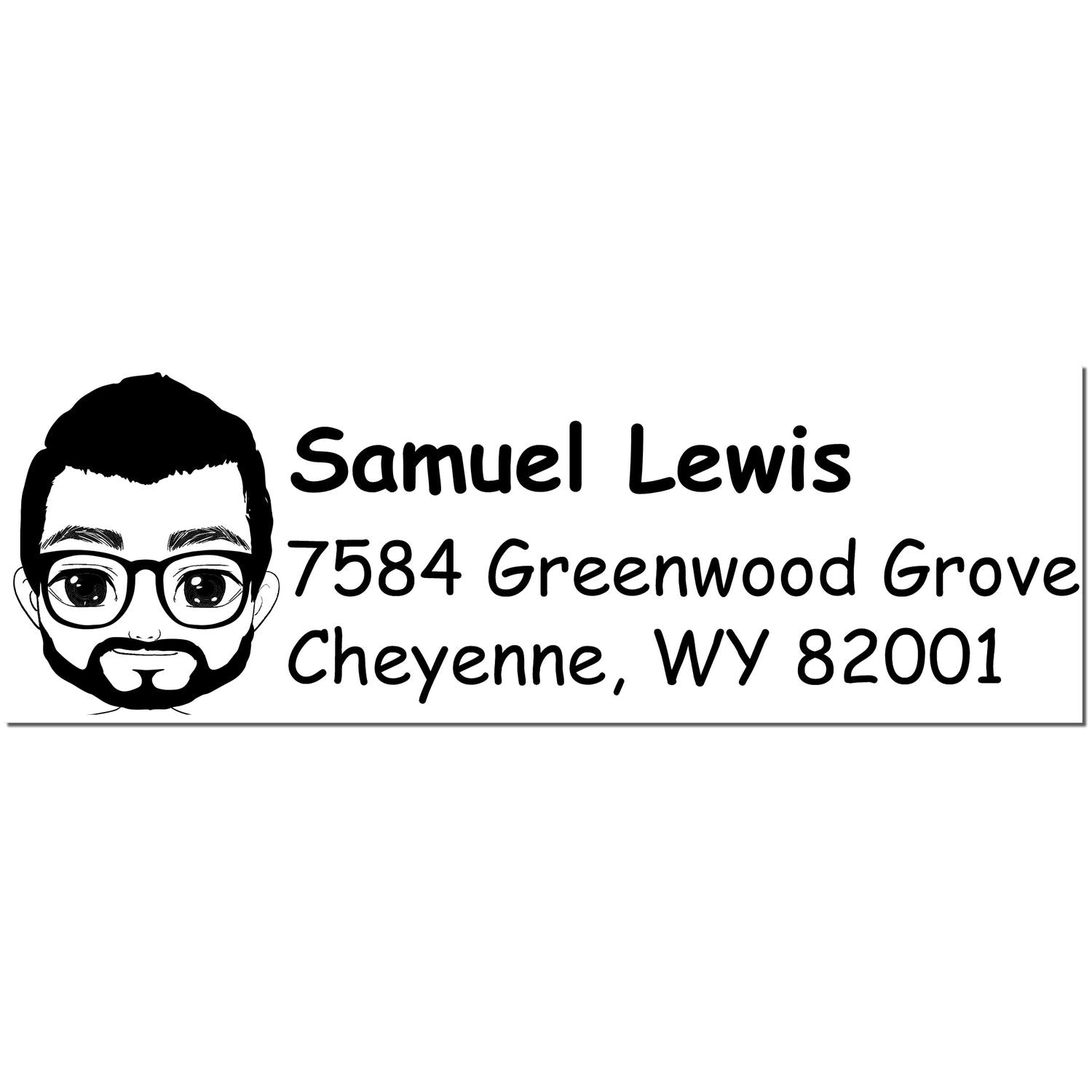 Wood Handle Mr Samuel Bitmoji Address Stamp