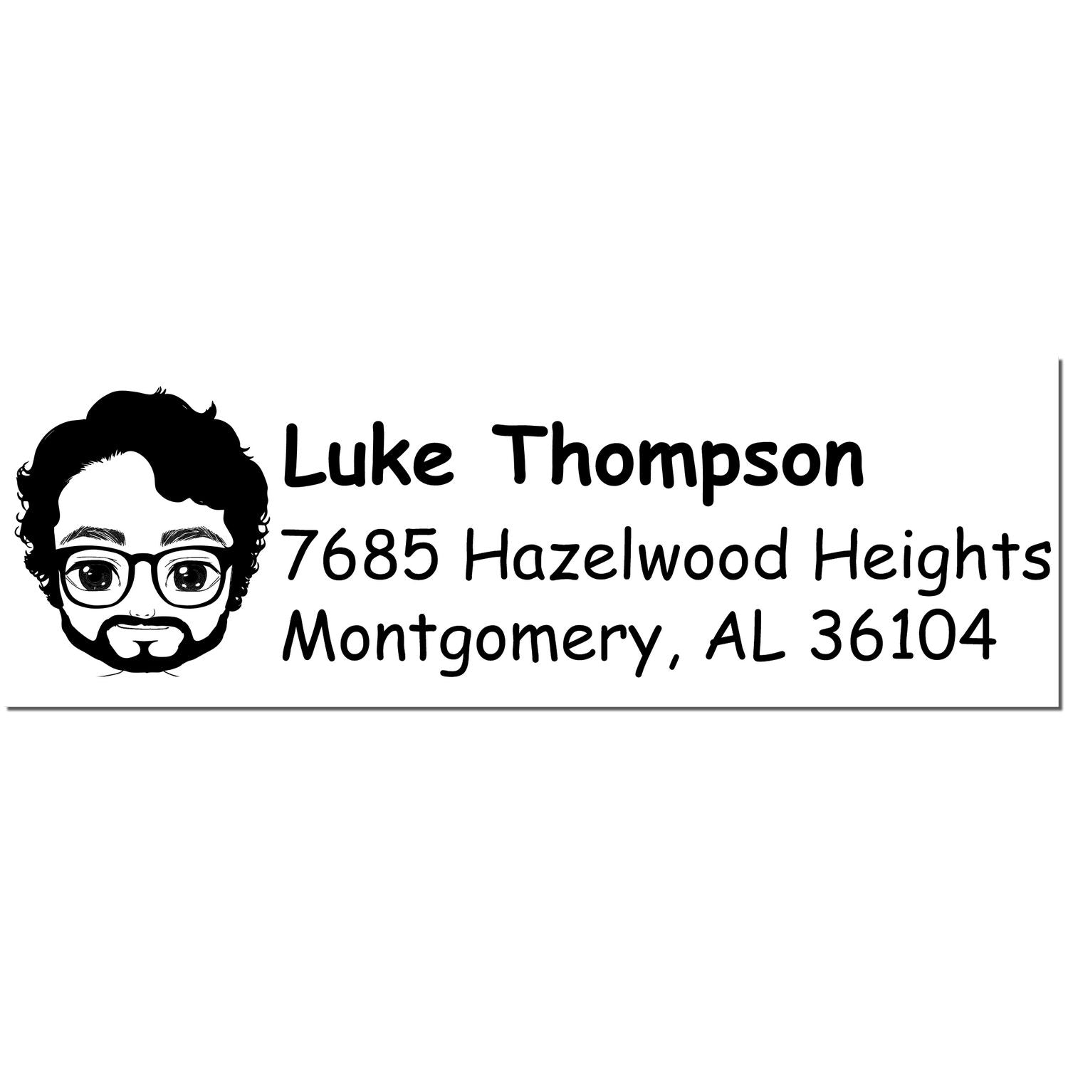 Wood Handle Mr Luke Bitmoji Address Stamp