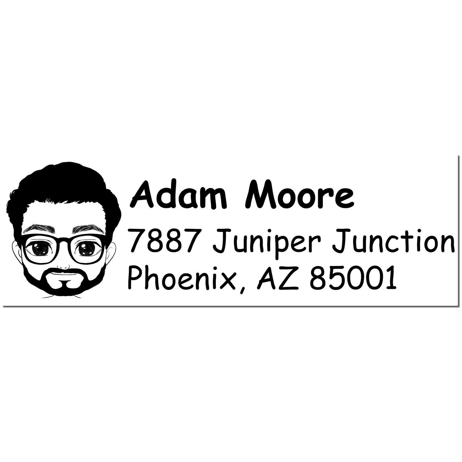 Wood Handle Mr Adam Bitmoji Address Stamp