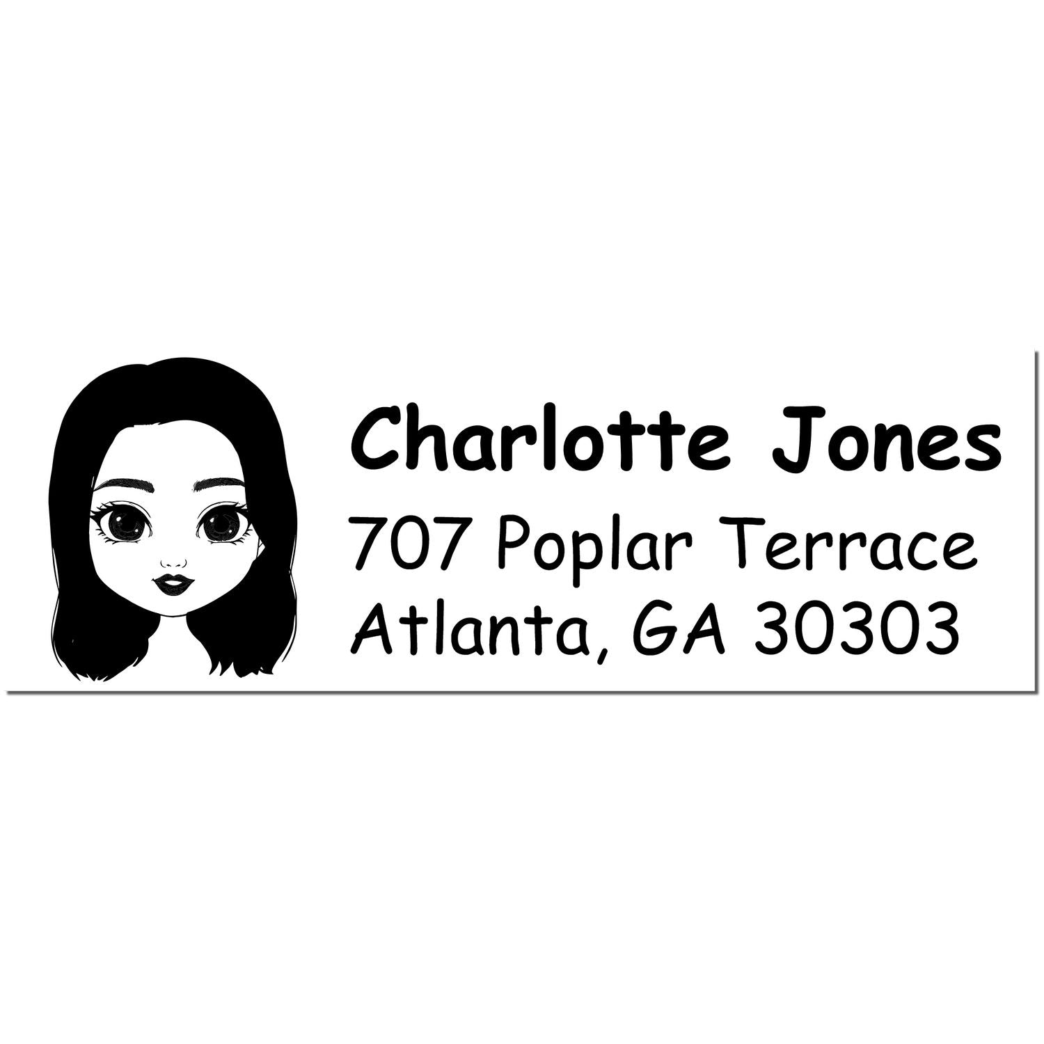 Wood Handle Ms Charlotte Bitmoji Address Stamp