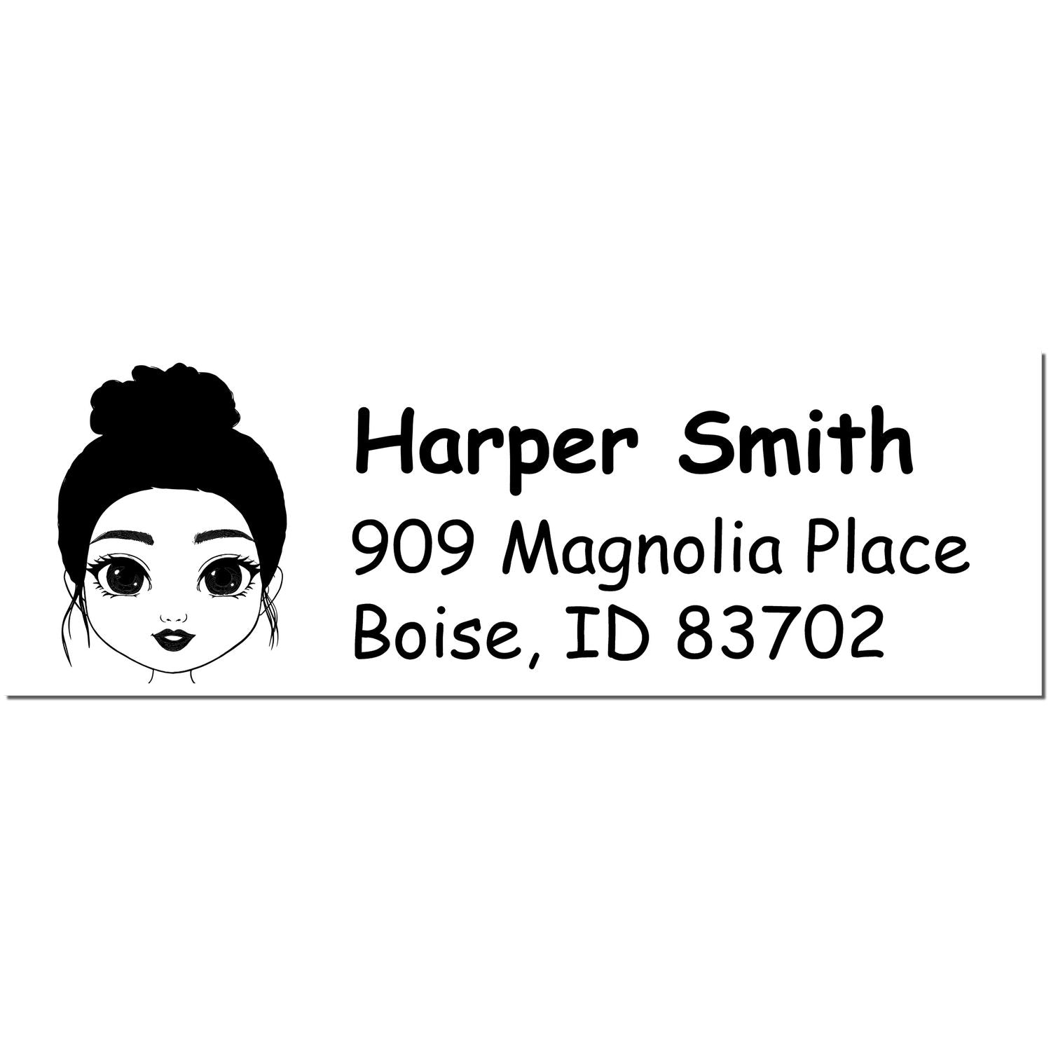 Wood Handle Ms Harper Bitmoji Address Stamp