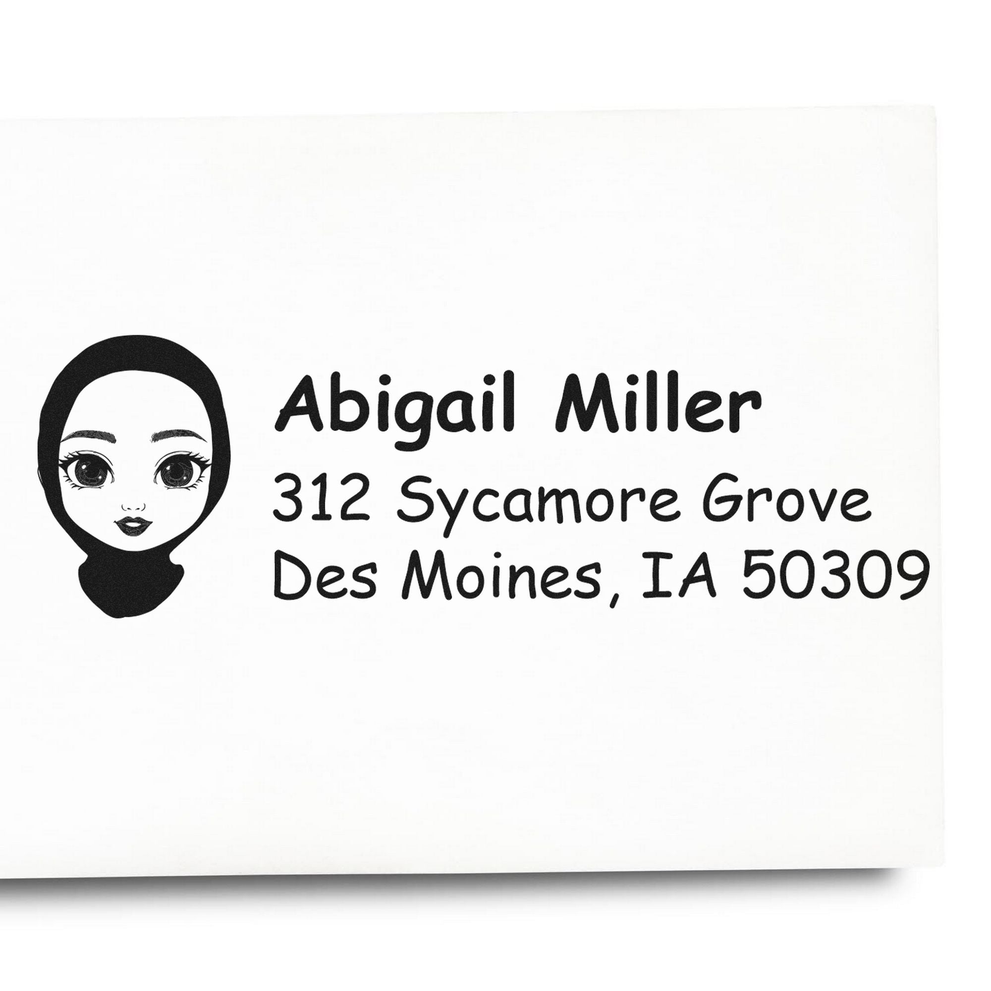 Wood Handle Ms Abigail Bitmoji Address Stamp