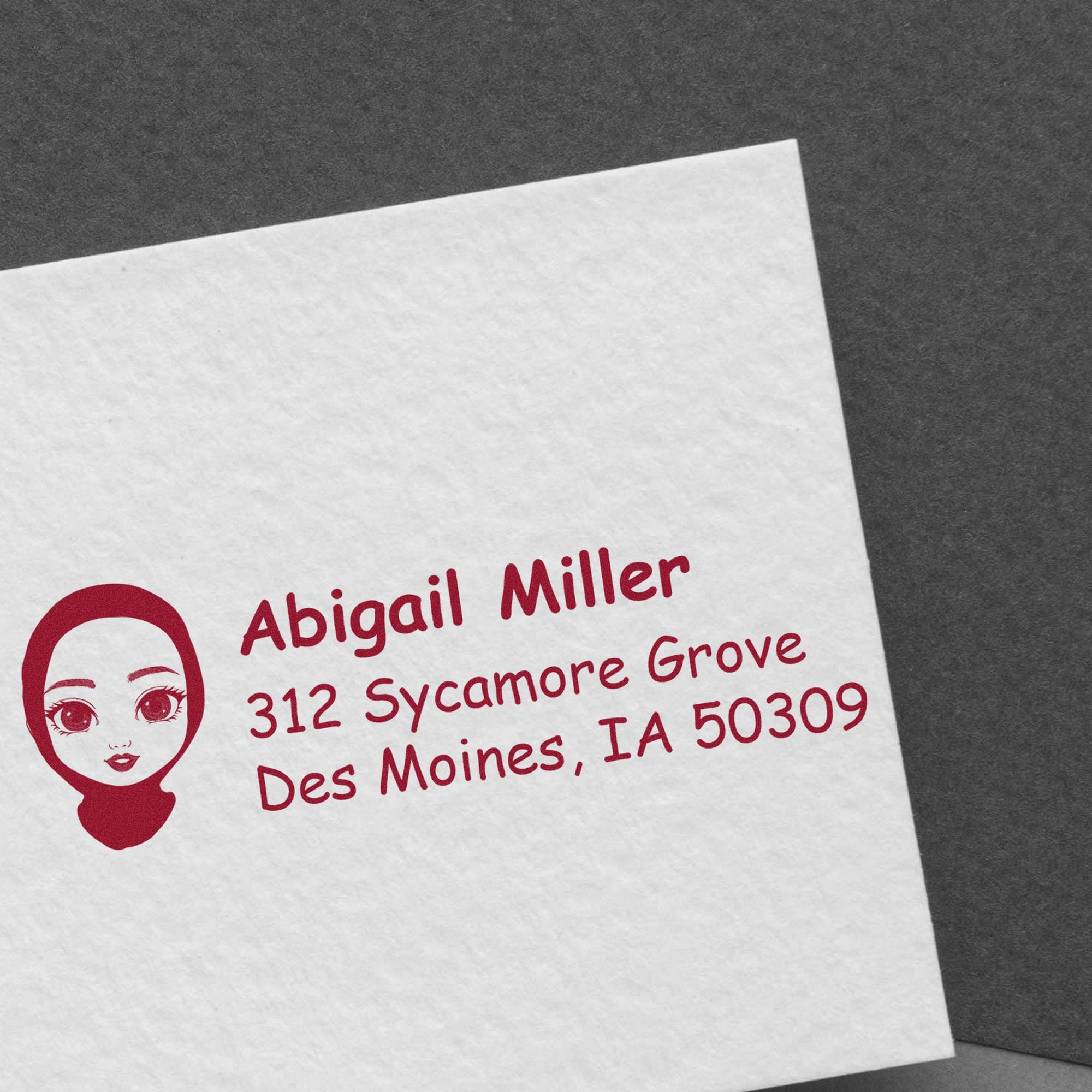 Ms Abigail Bitmoji Pre-Inked Address Stamp for House