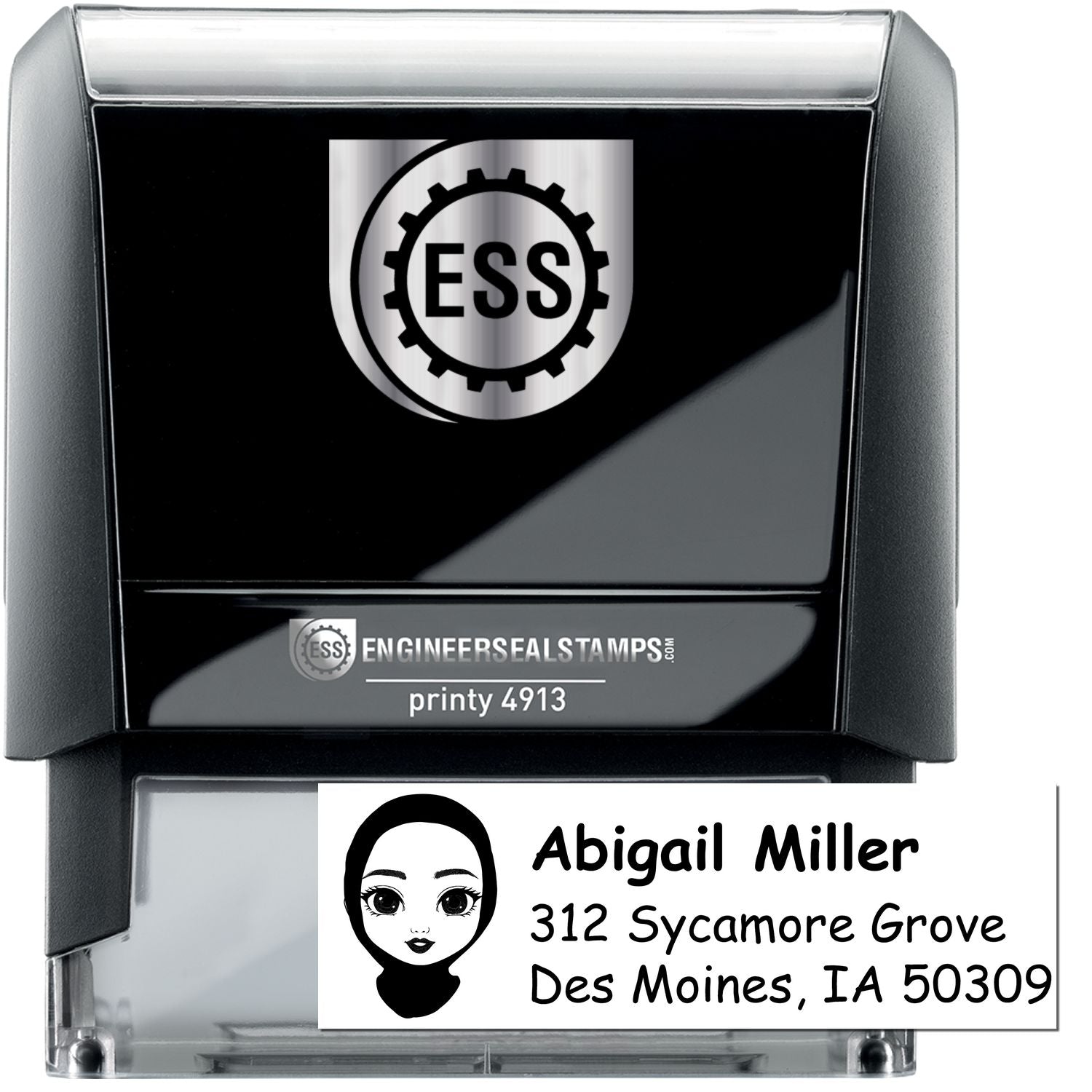 Ms Abigail Bitmoji Self-Inking Home Address Stamp