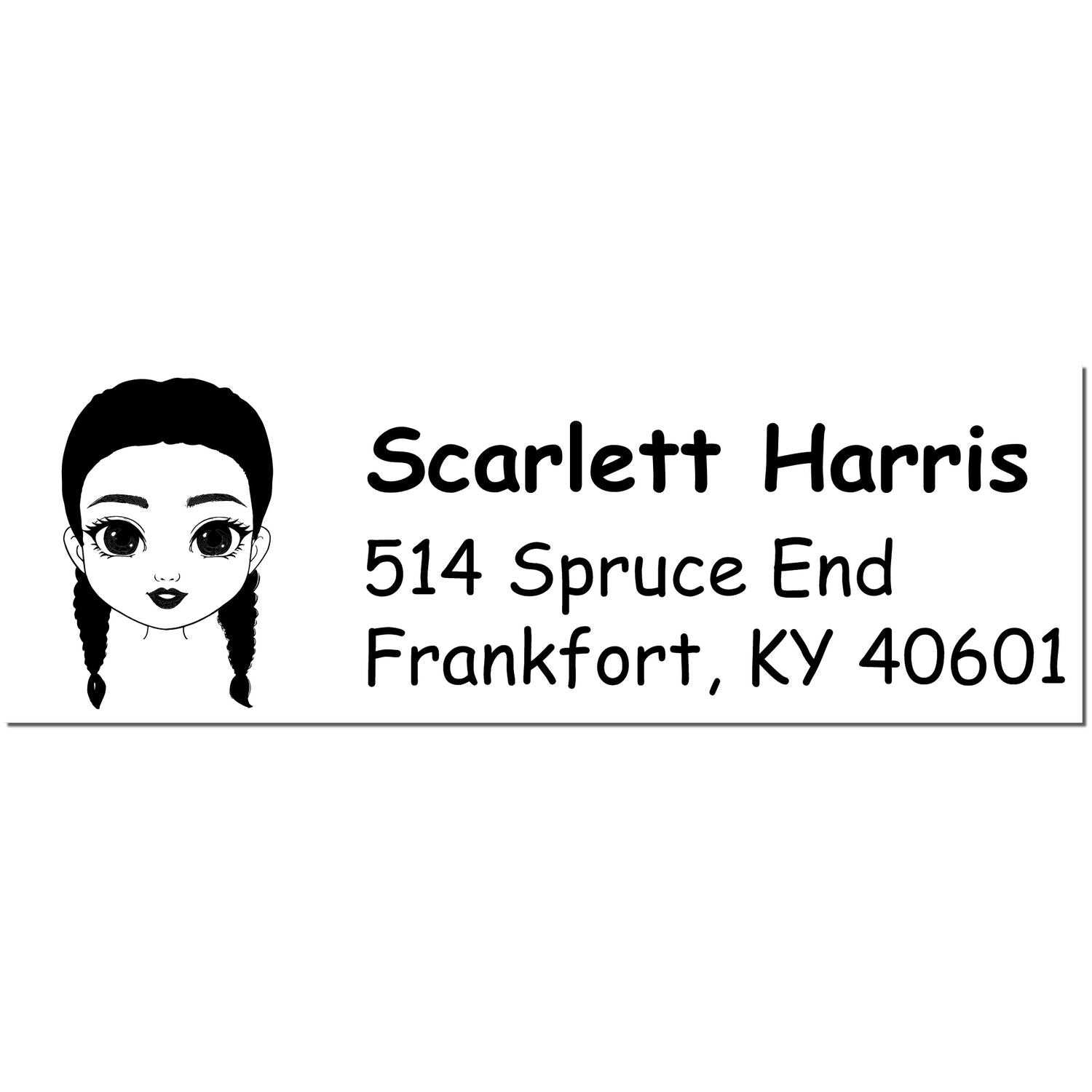 Wood Handle Ms Scarlett Bitmoji Address Stamp