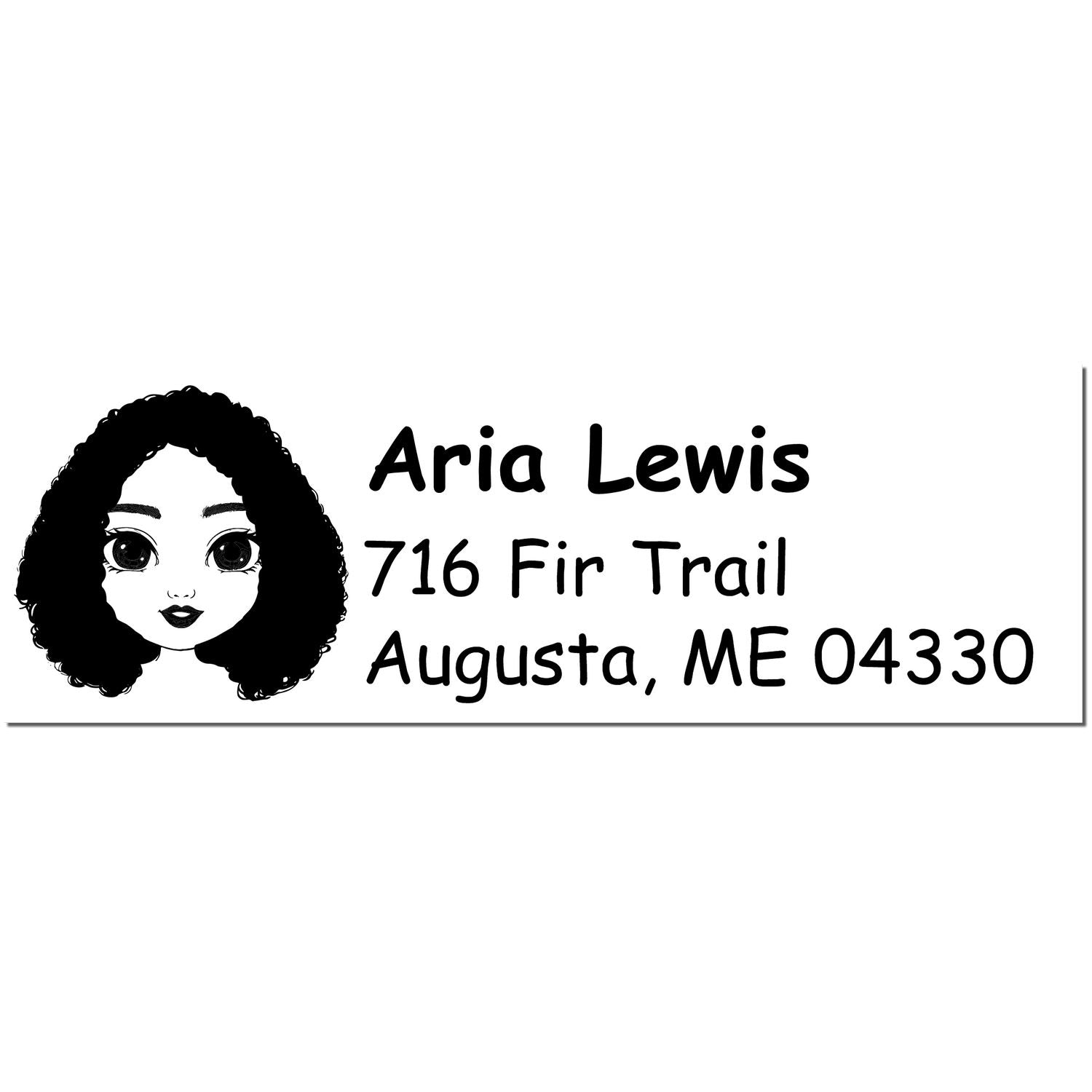 Wood Handle Ms Aria Bitmoji Address Stamp