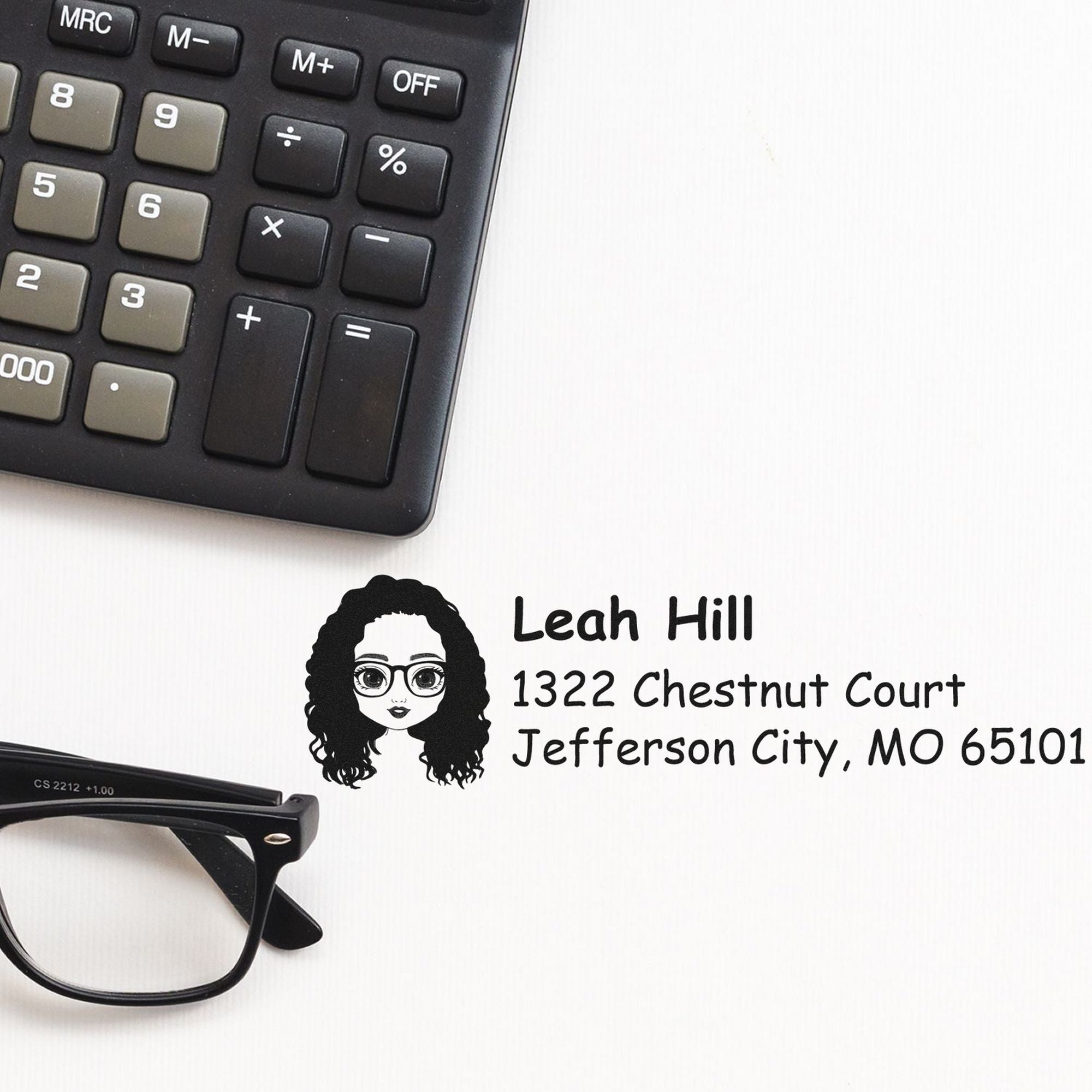 Wood Handle Ms Leah Bitmoji Address Stamp