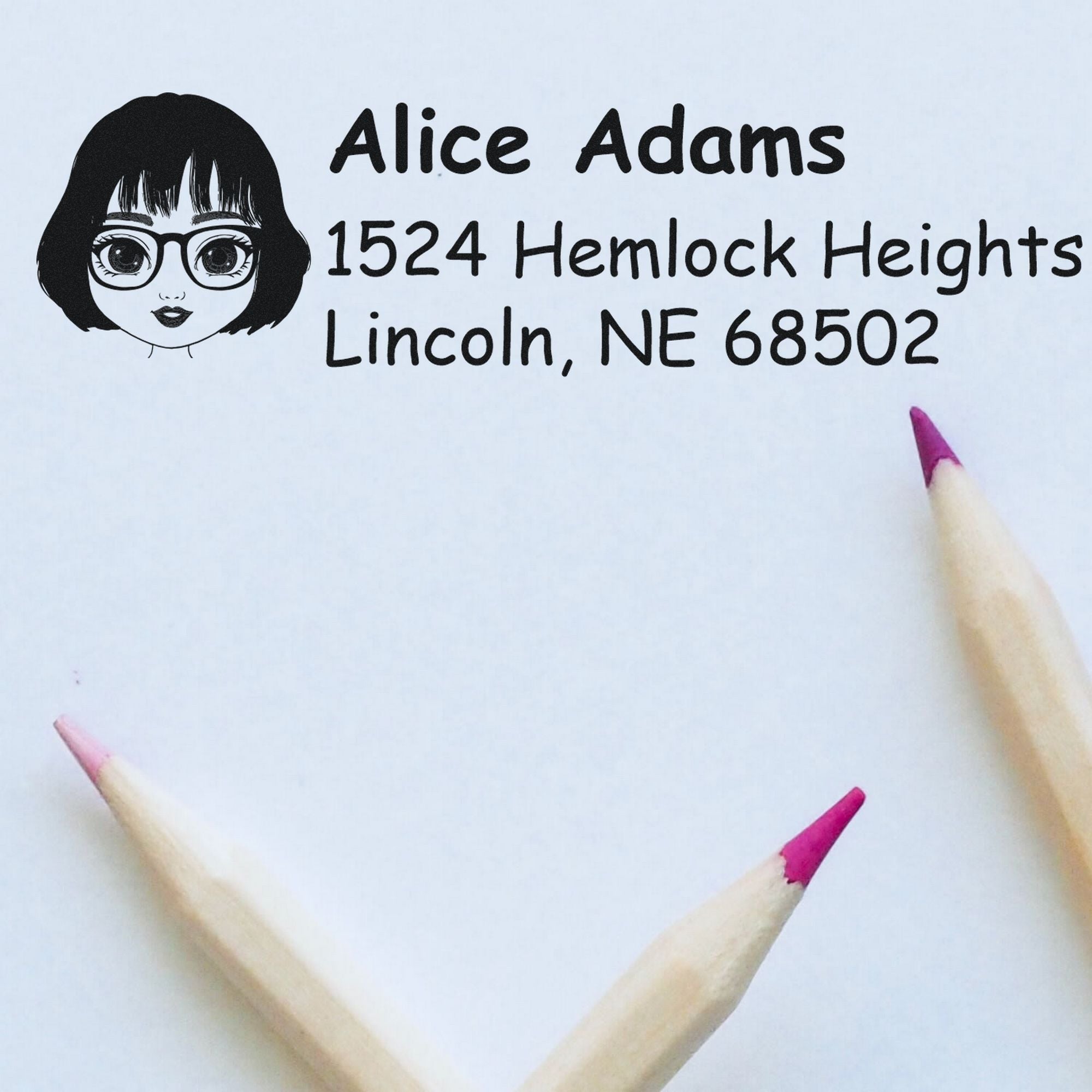 Ms Alice Bitmoji Pre-Inked Address Stamp for House