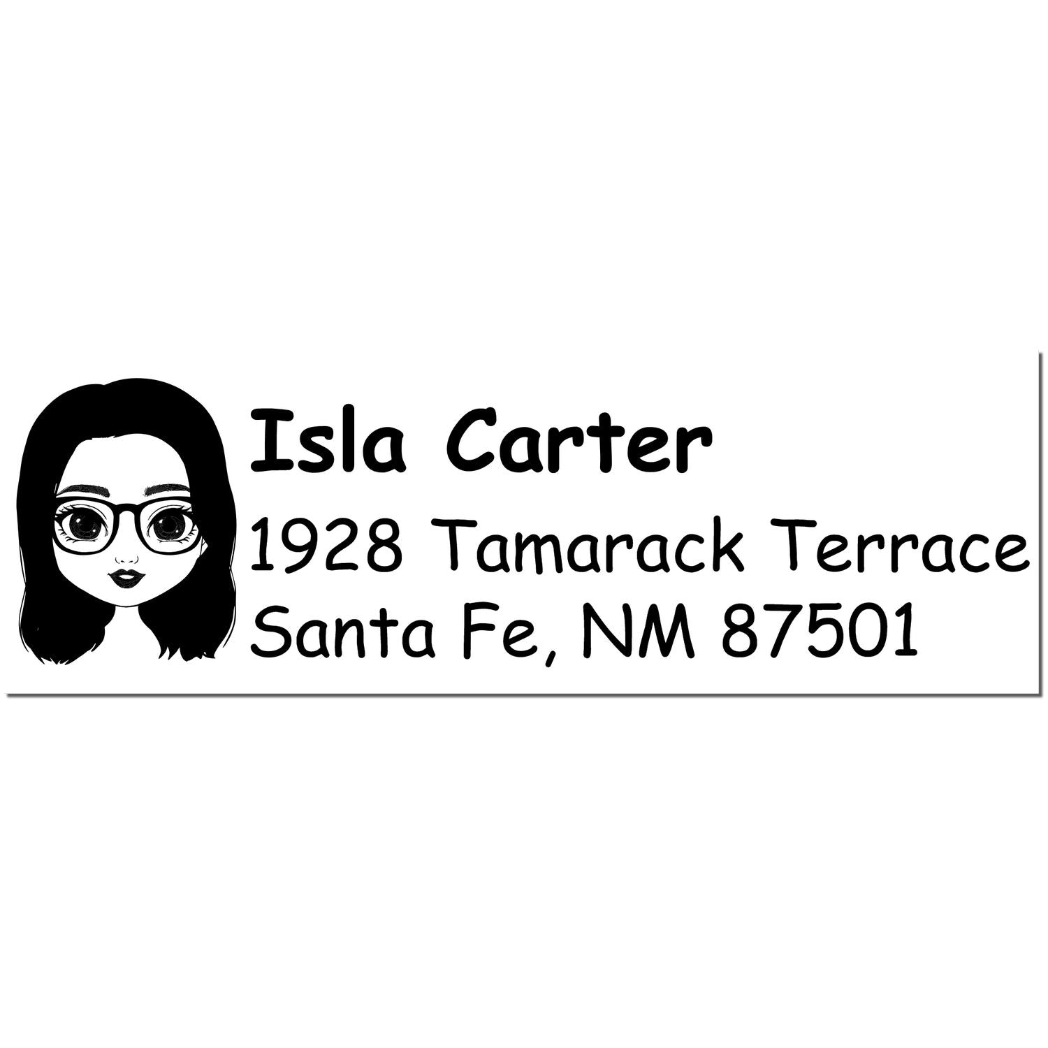 Wood Handle Ms Isla Bitmoji Address Stamp