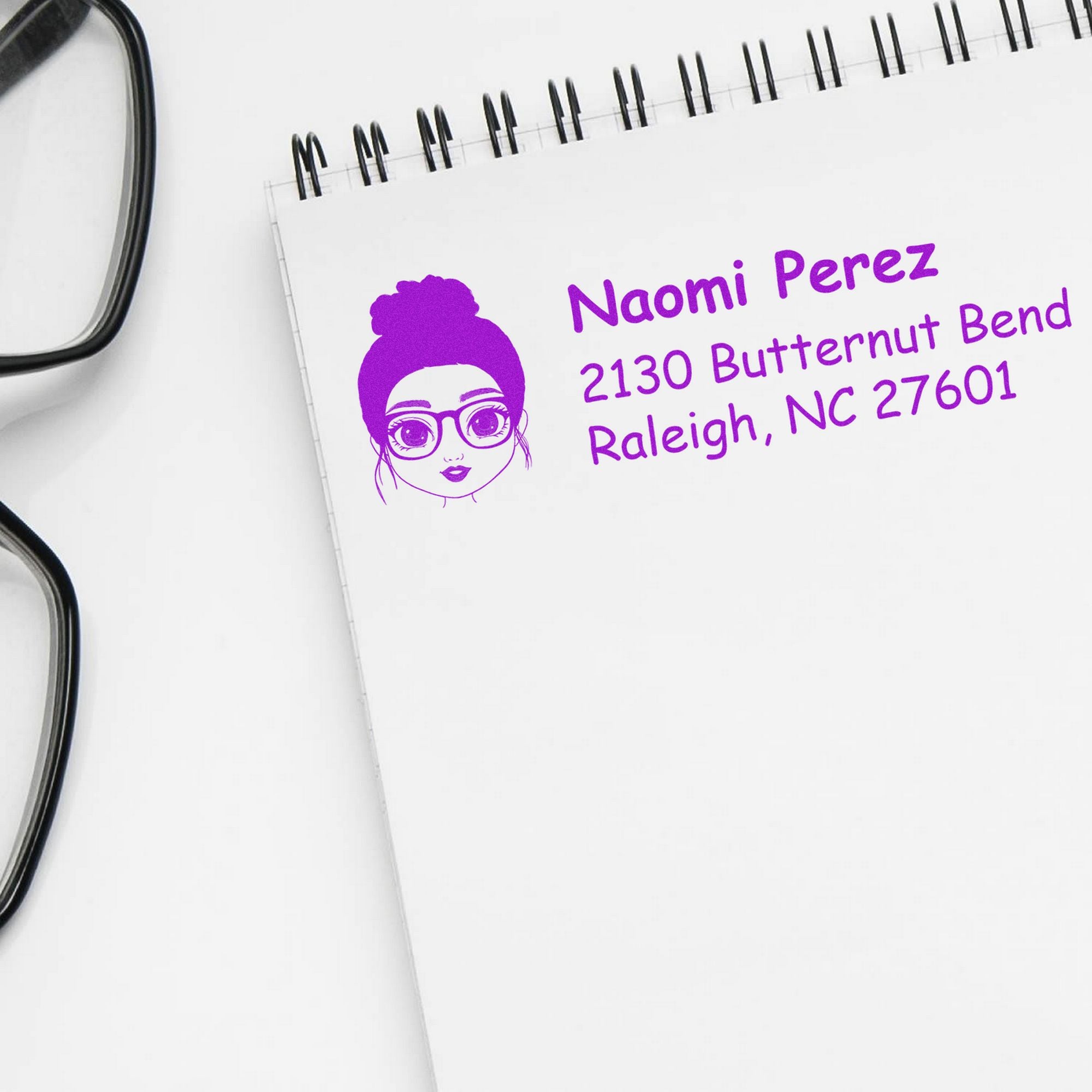 Wood Handle Ms Naomi Bitmoji Address Stamp