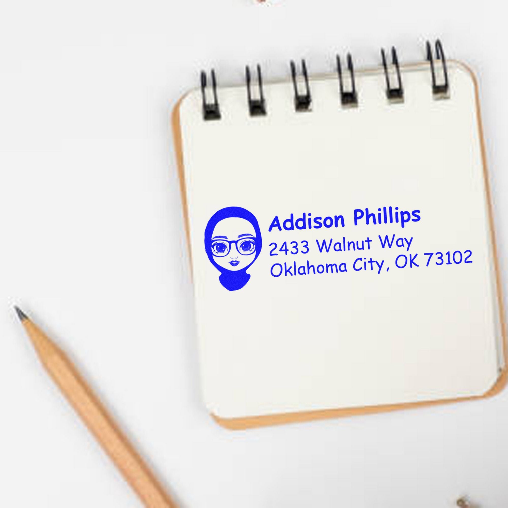 Ms Addison Bitmoji Customized Address Stamp Pre-Inked