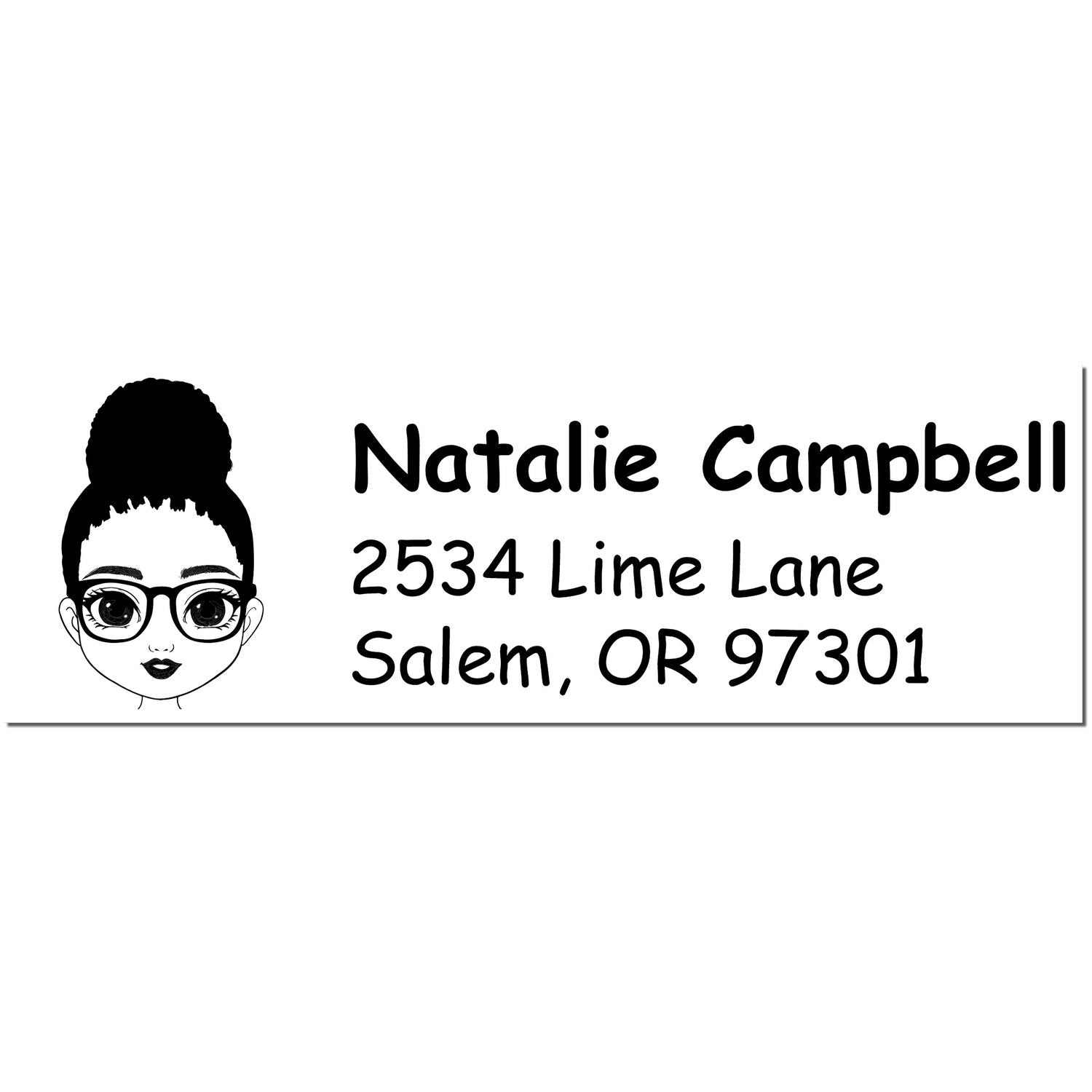 Wood Handle Ms Natalie Bitmoji Address Stamp