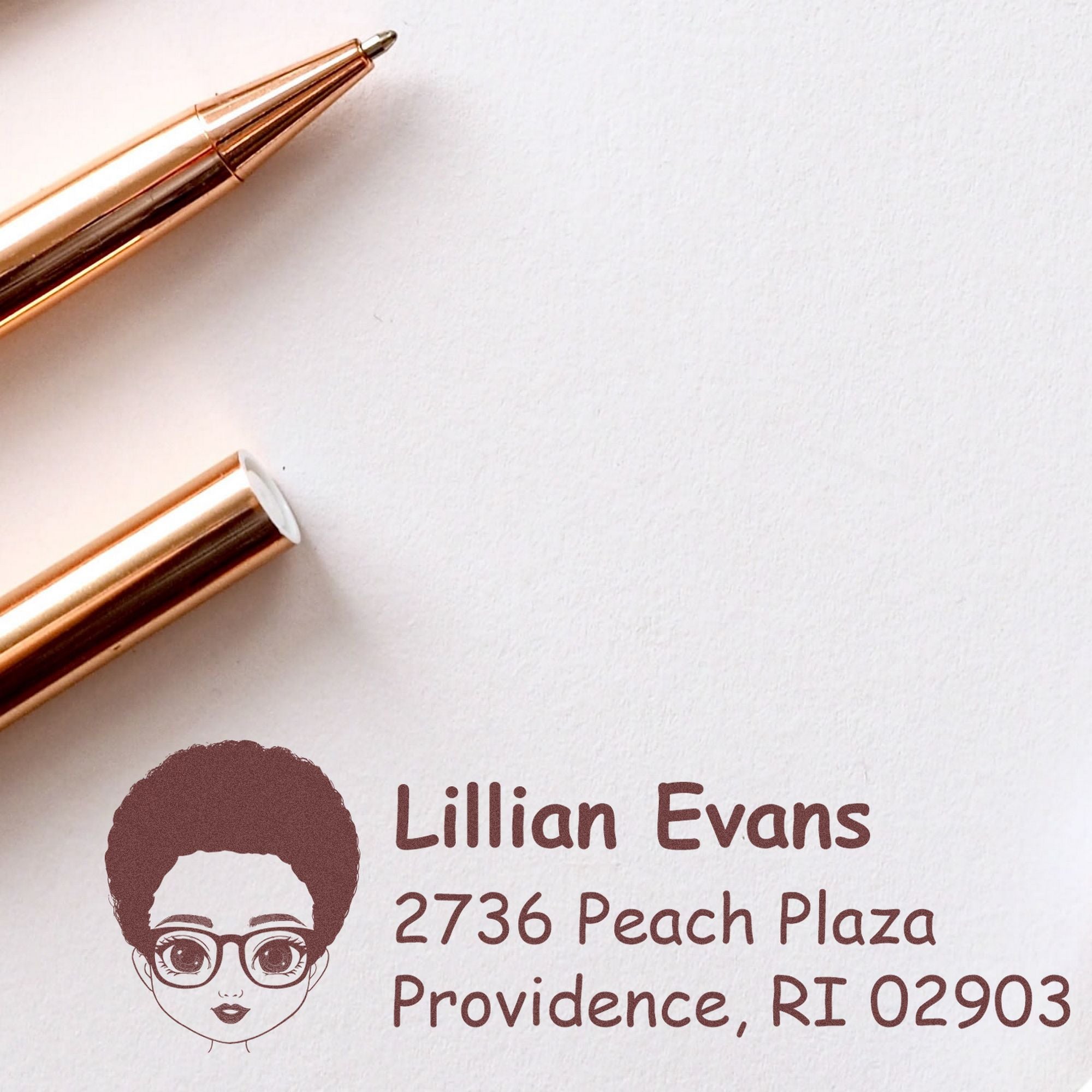 Wood Handle Ms Lillian Bitmoji Address Stamp