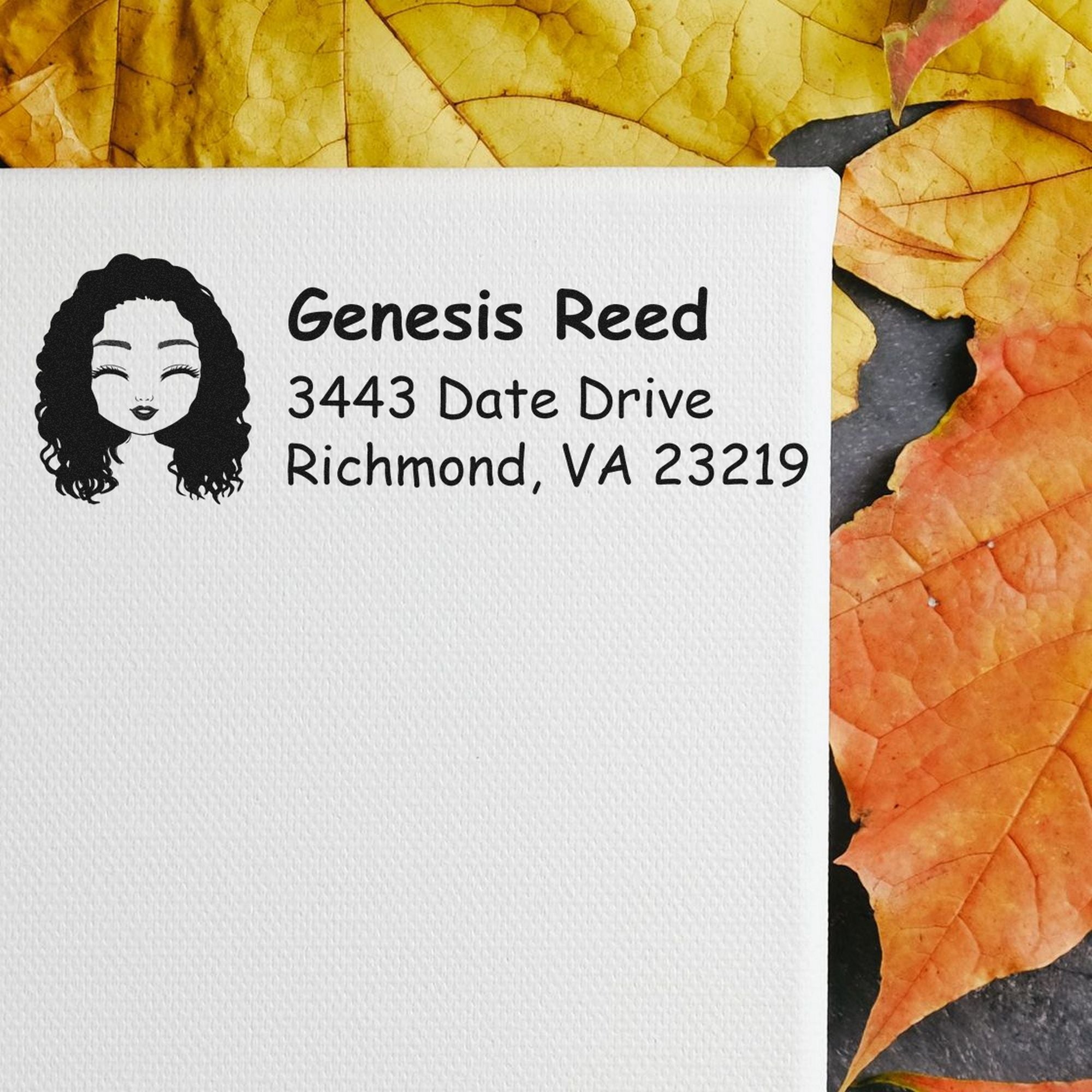 Wood Handle Ms Genesis Bitmoji Address Stamp