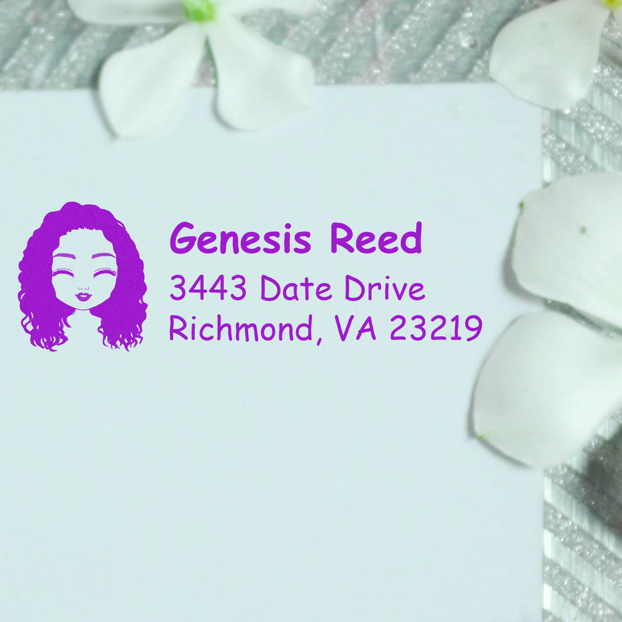 Wood Handle Ms Genesis Bitmoji Address Stamp