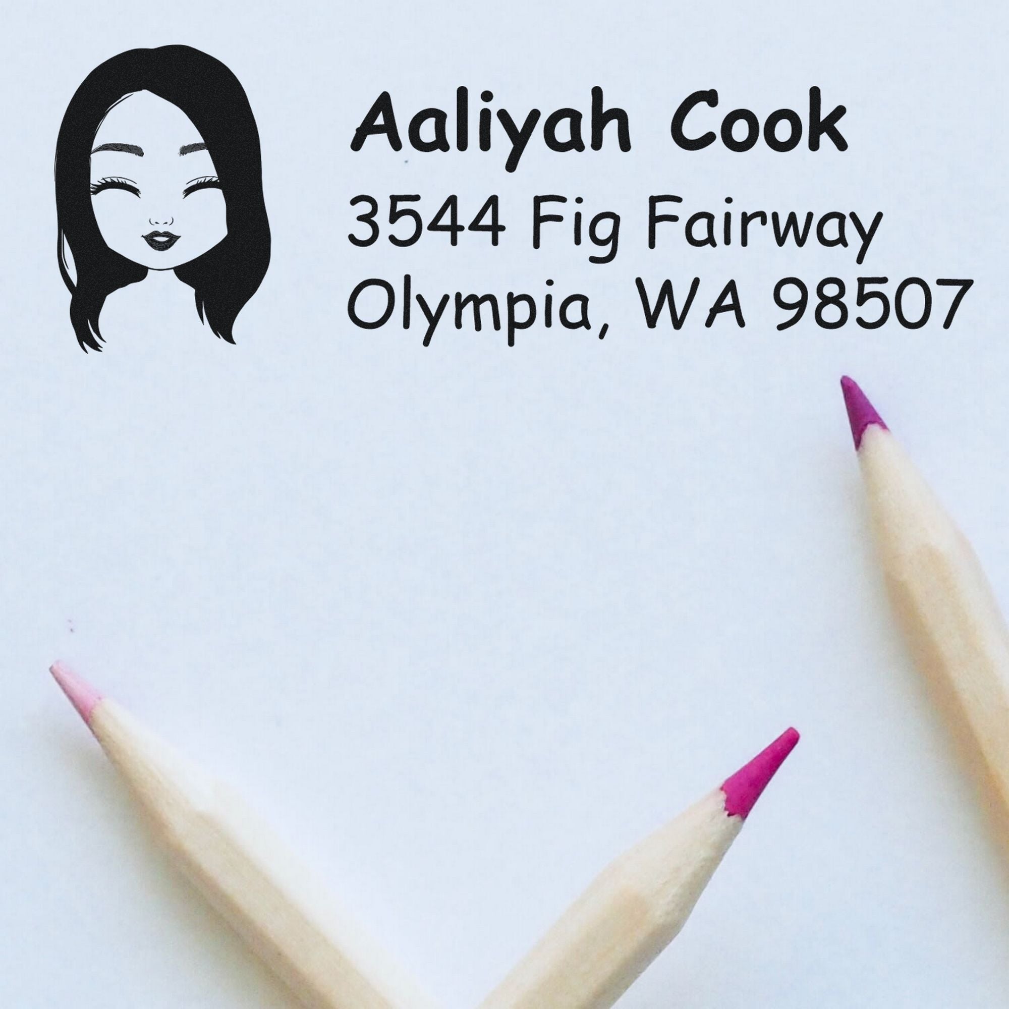 Wood Handle Ms Aaliyah Bitmoji Address Stamp