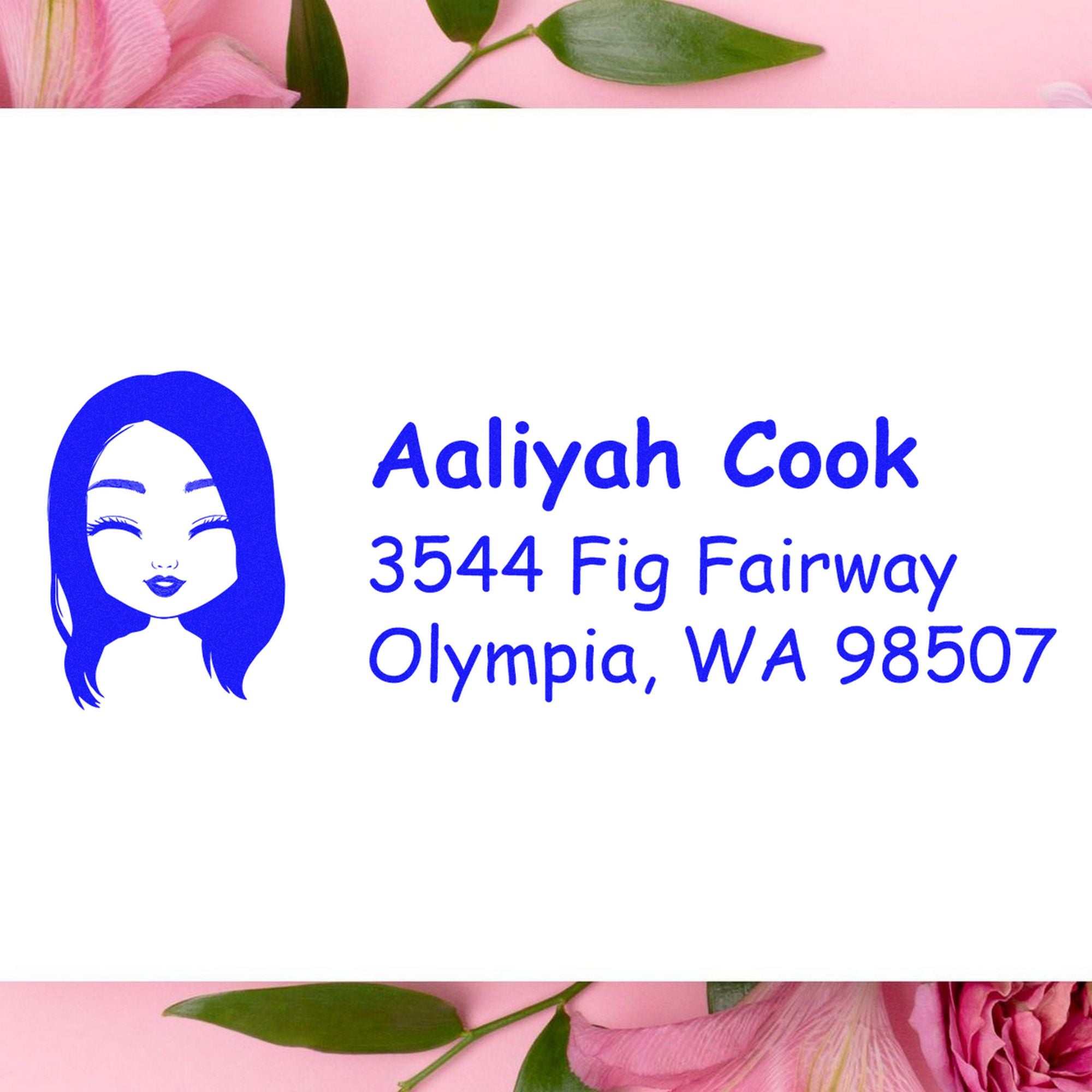 Wood Handle Ms Aaliyah Bitmoji Address Stamp