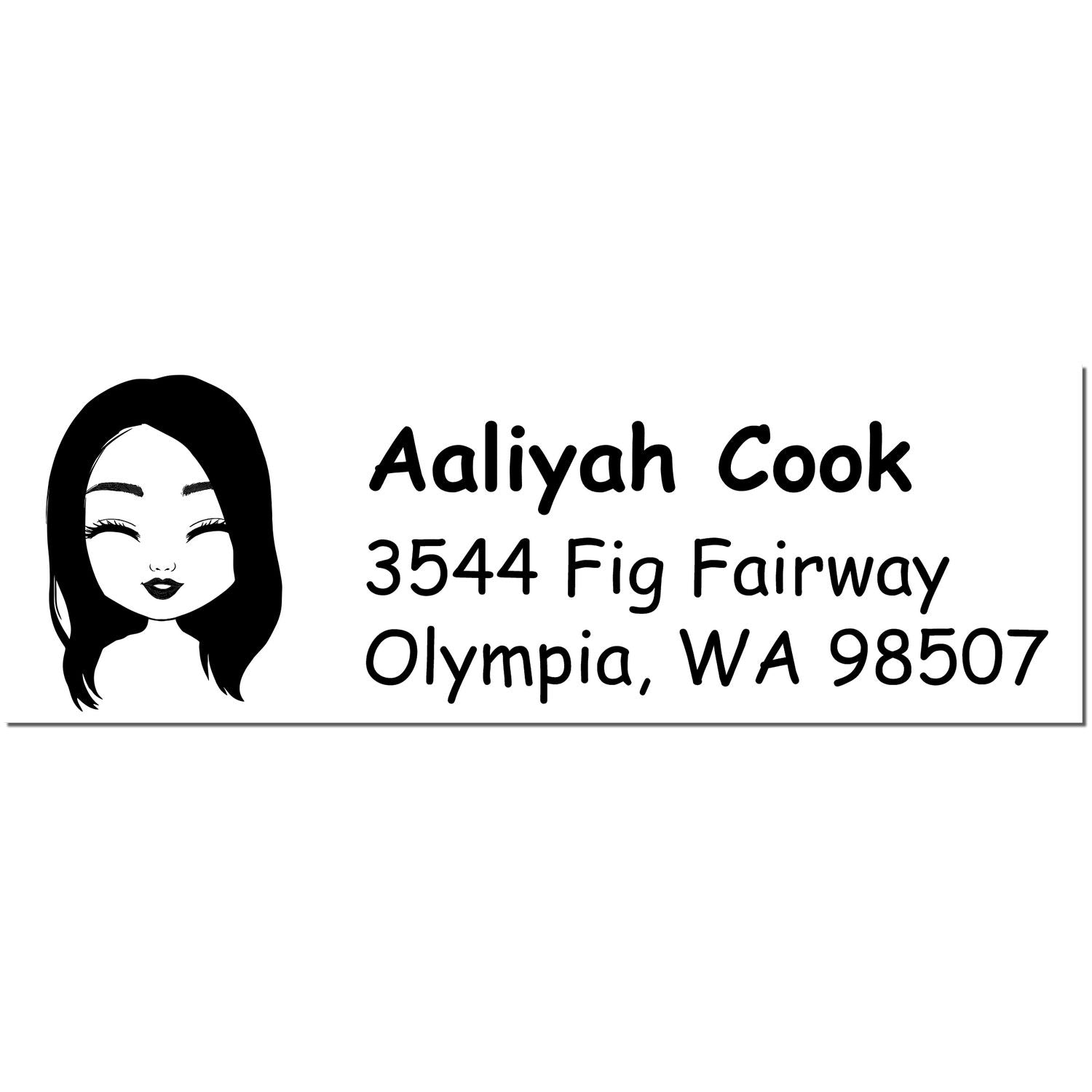 Wood Handle Ms Aaliyah Bitmoji Address Stamp