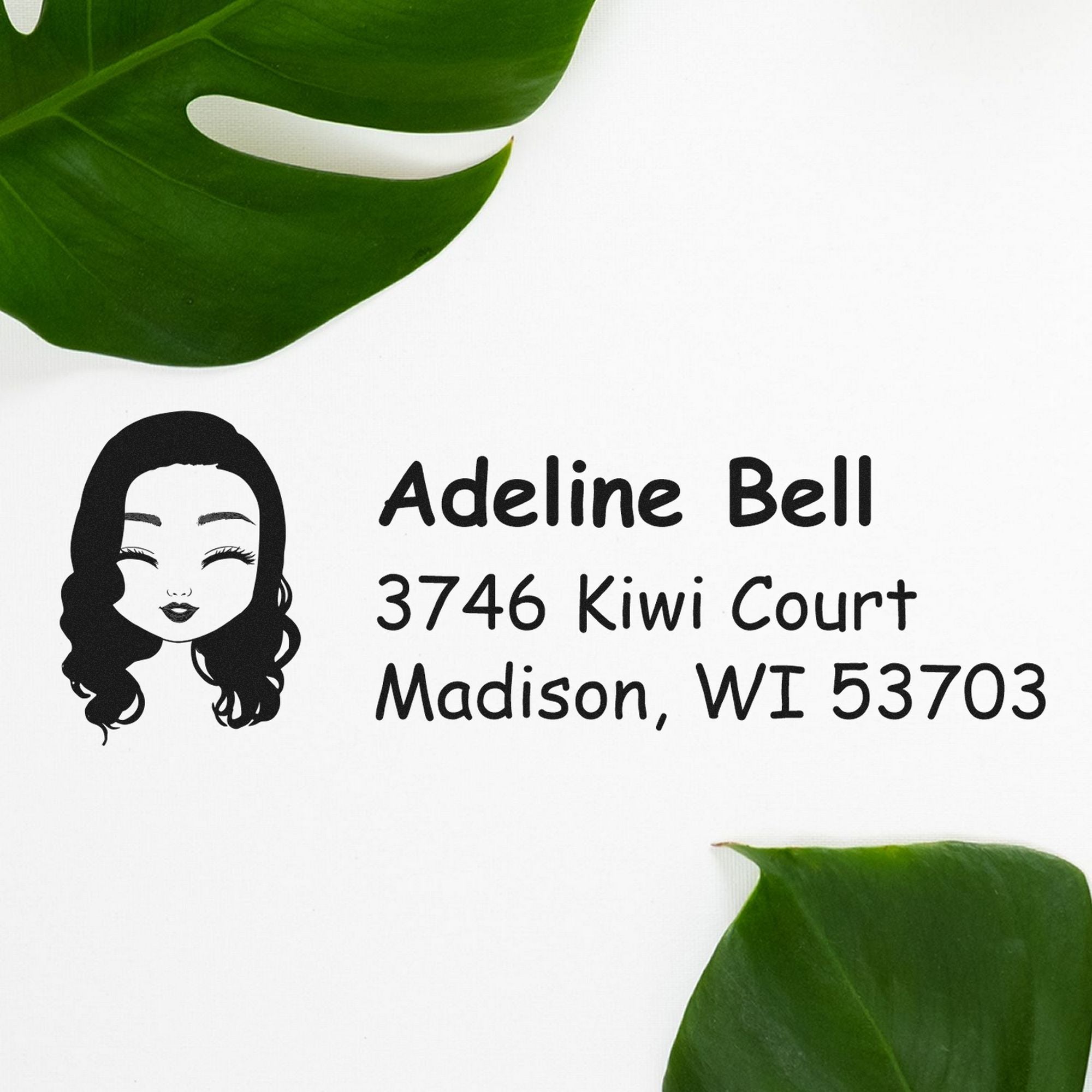 Ms Adeline Bitmoji Pre-Inked Address Stamp for House