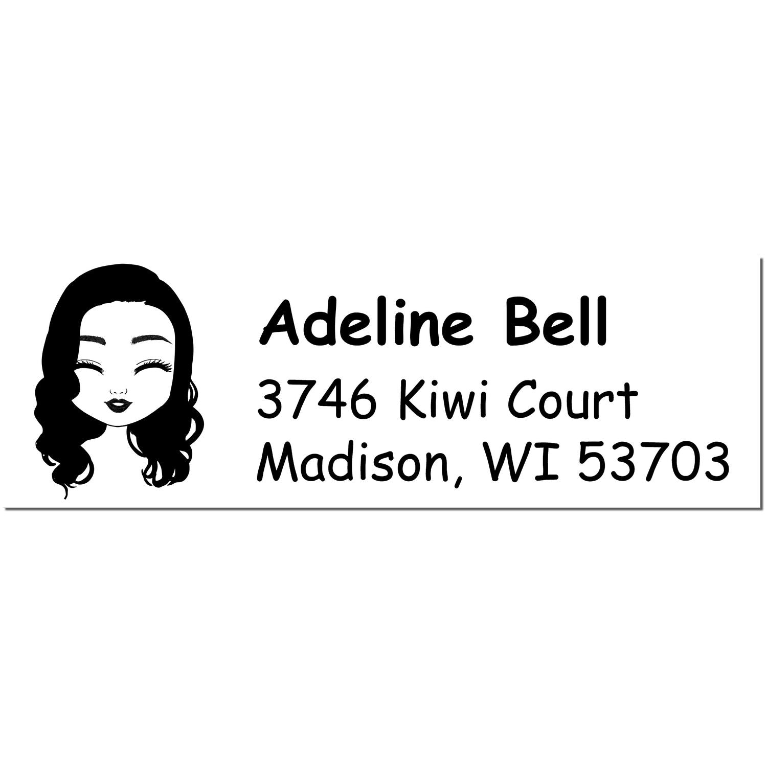 Wood Handle Ms Adeline Bitmoji Address Stamp