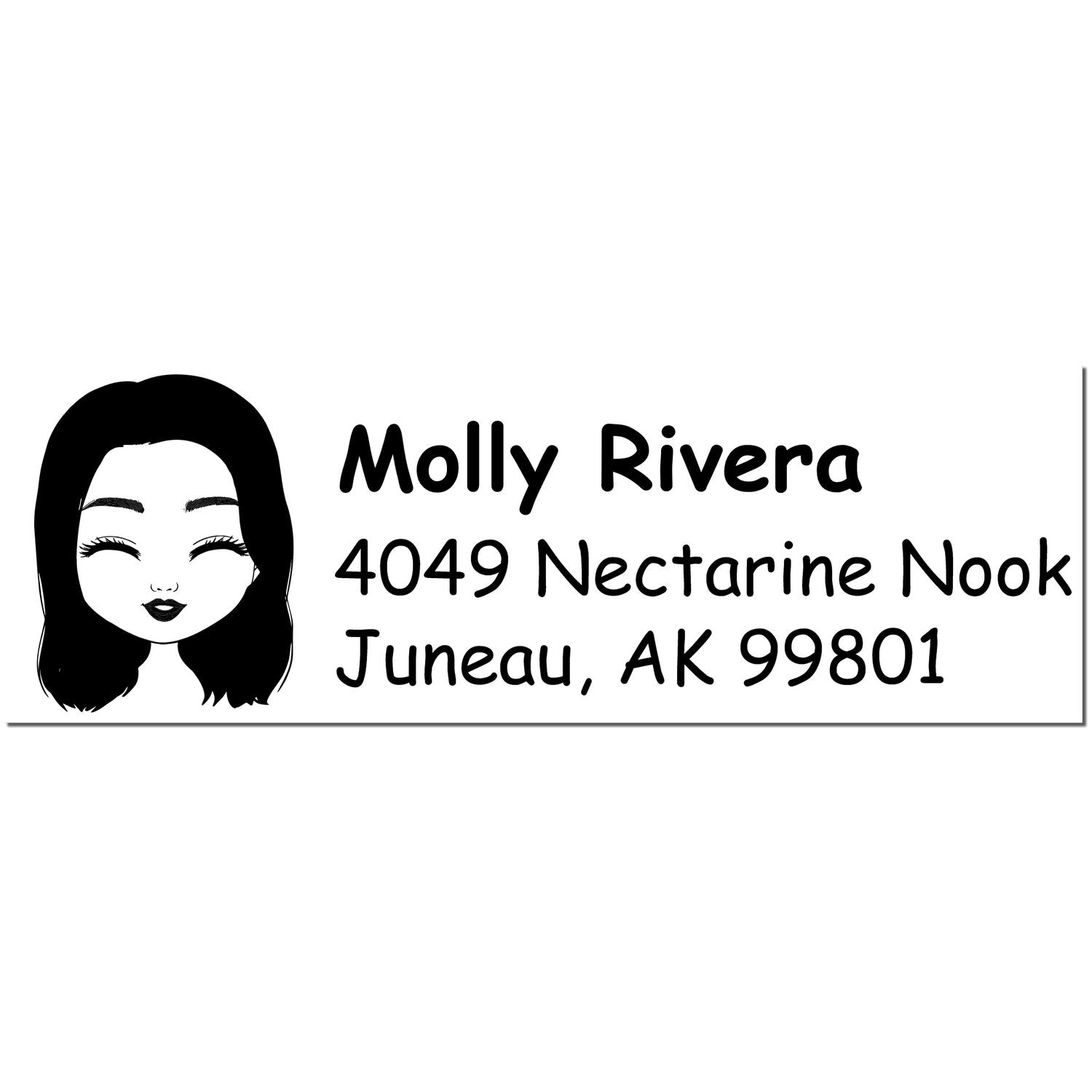 Wood Handle Ms Molly Bitmoji Address Stamp