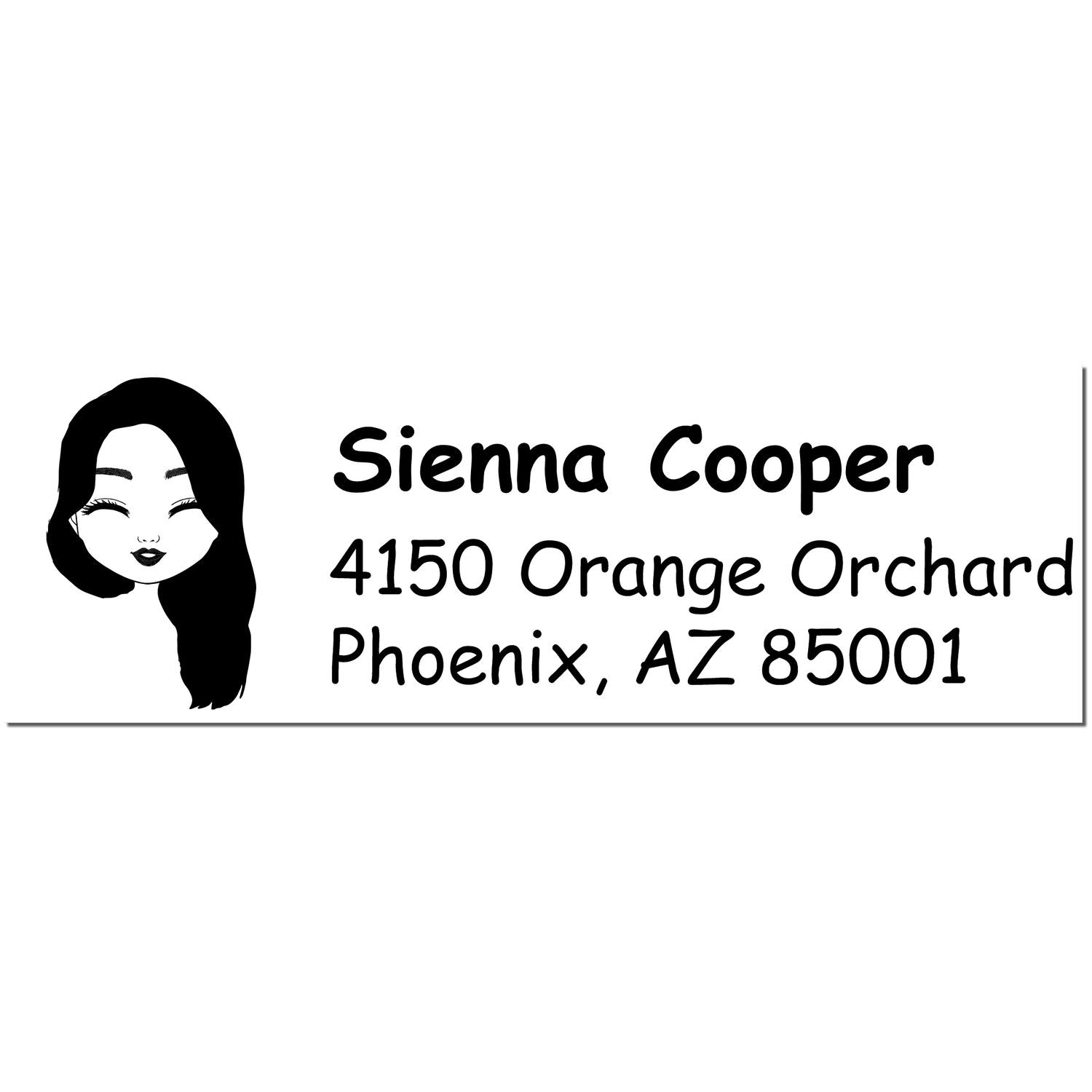 Wood Handle Ms Sienna Bitmoji Address Stamp