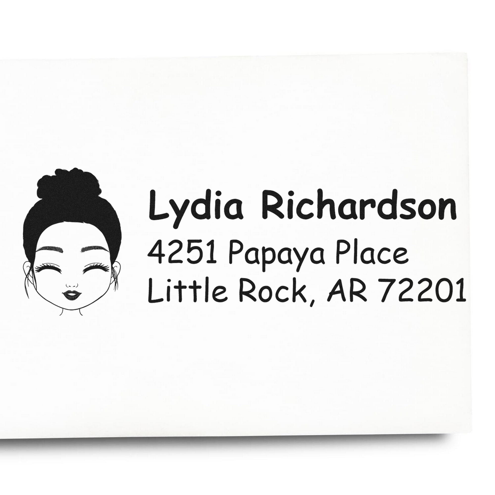 Wood Handle Ms Lydia Bitmoji Address Stamp