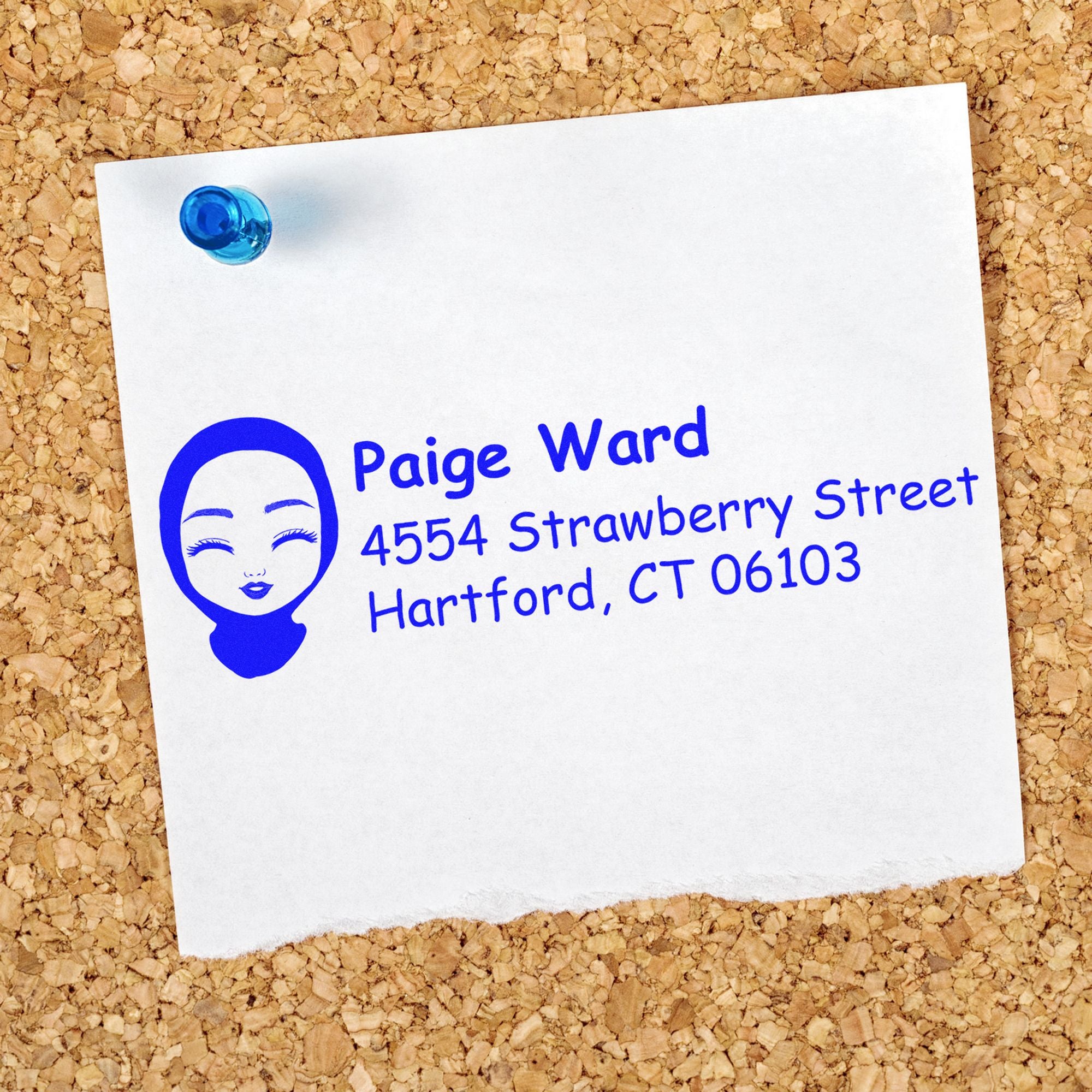 Wood Handle Ms Paige Bitmoji Address Stamp