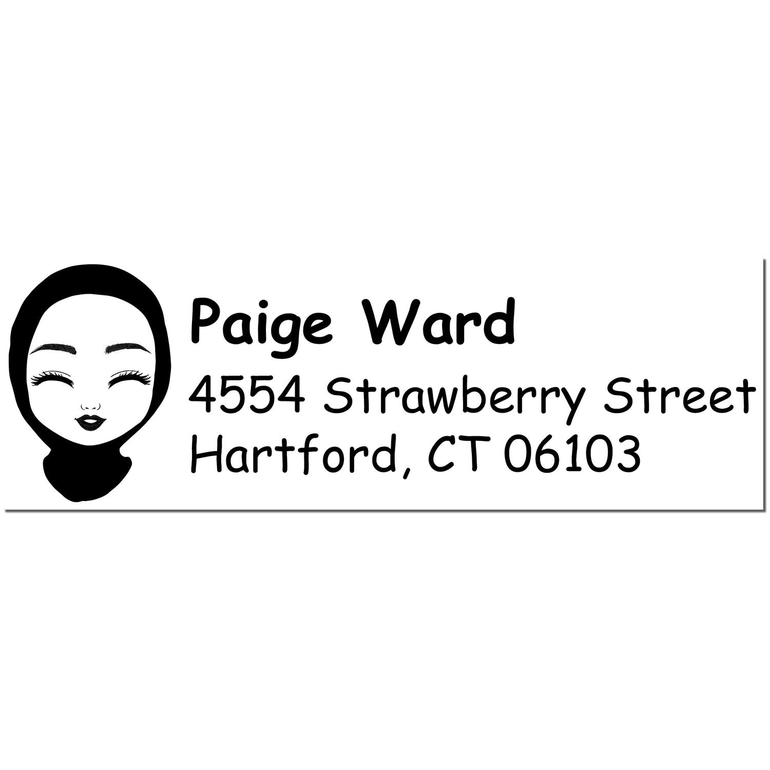 Wood Handle Ms Paige Bitmoji Address Stamp