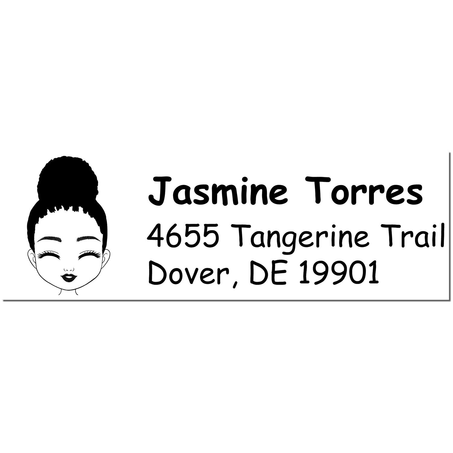 Wood Handle Ms Jasmine Bitmoji Address Stamp