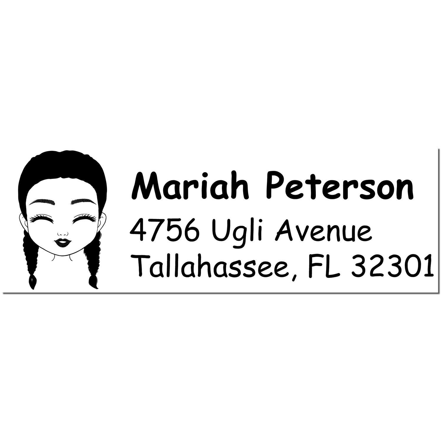 Wood Handle Ms Mariah Bitmoji Address Stamp