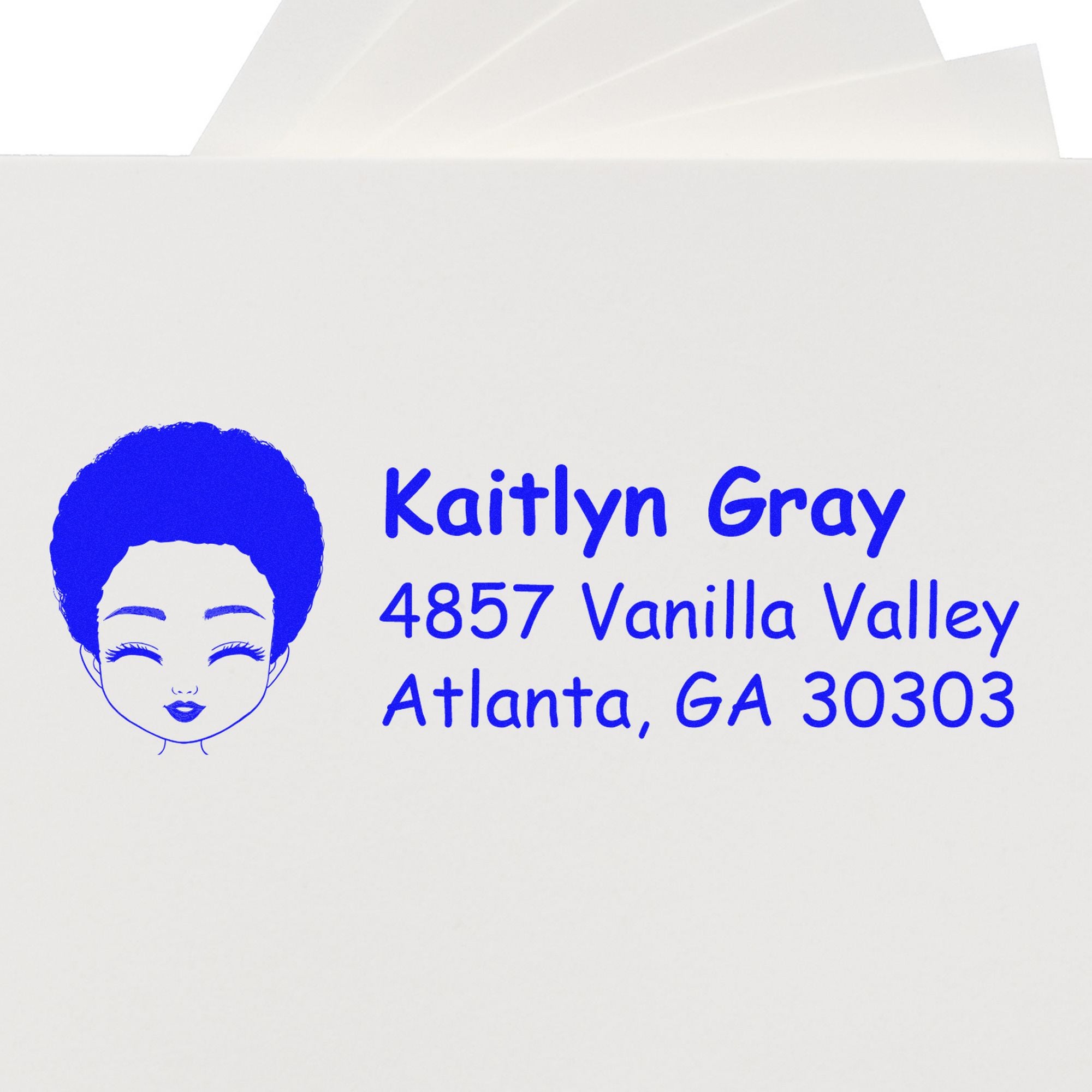 Wood Handle Ms Kaitlyn Bitmoji Address Stamp