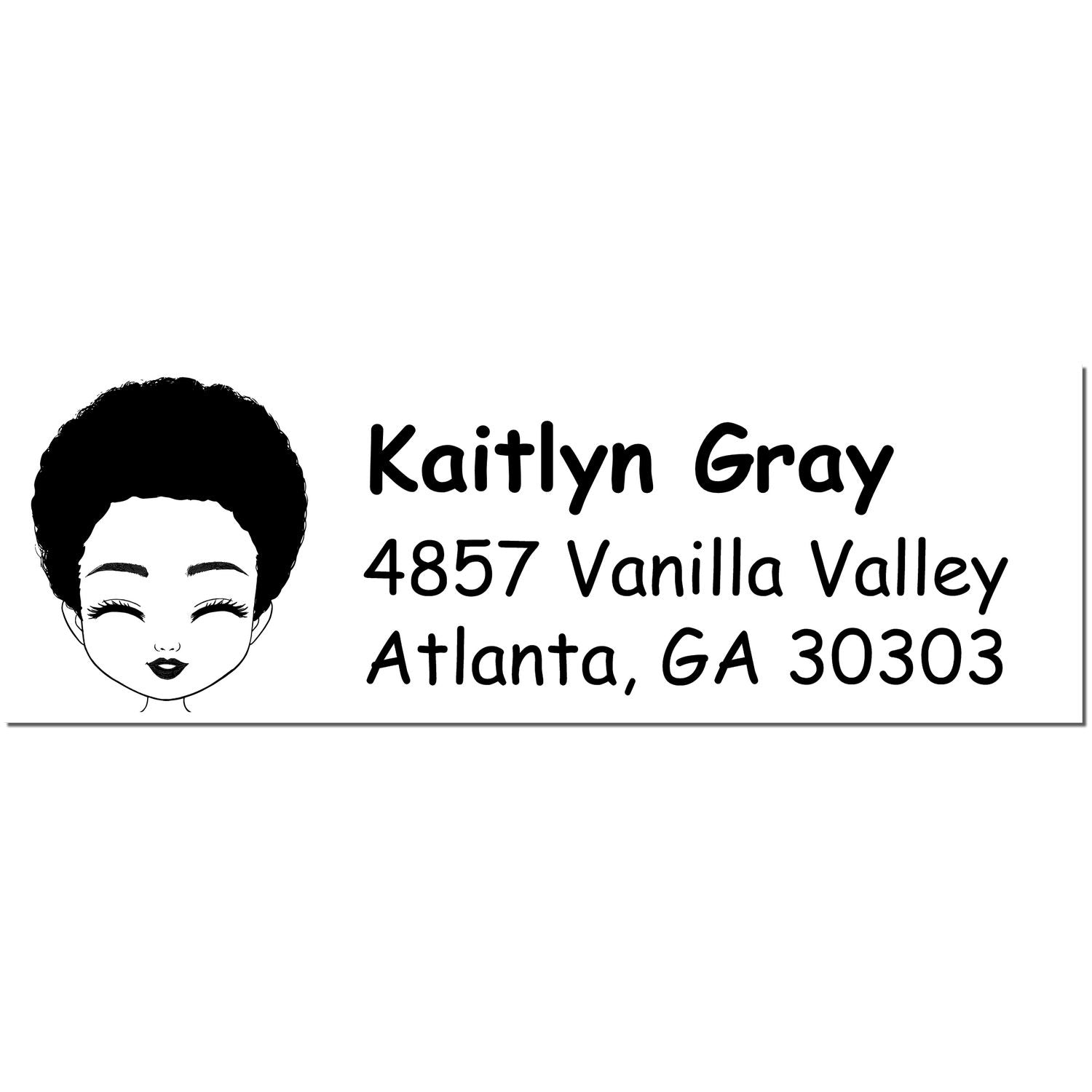 Wood Handle Ms Kaitlyn Bitmoji Address Stamp