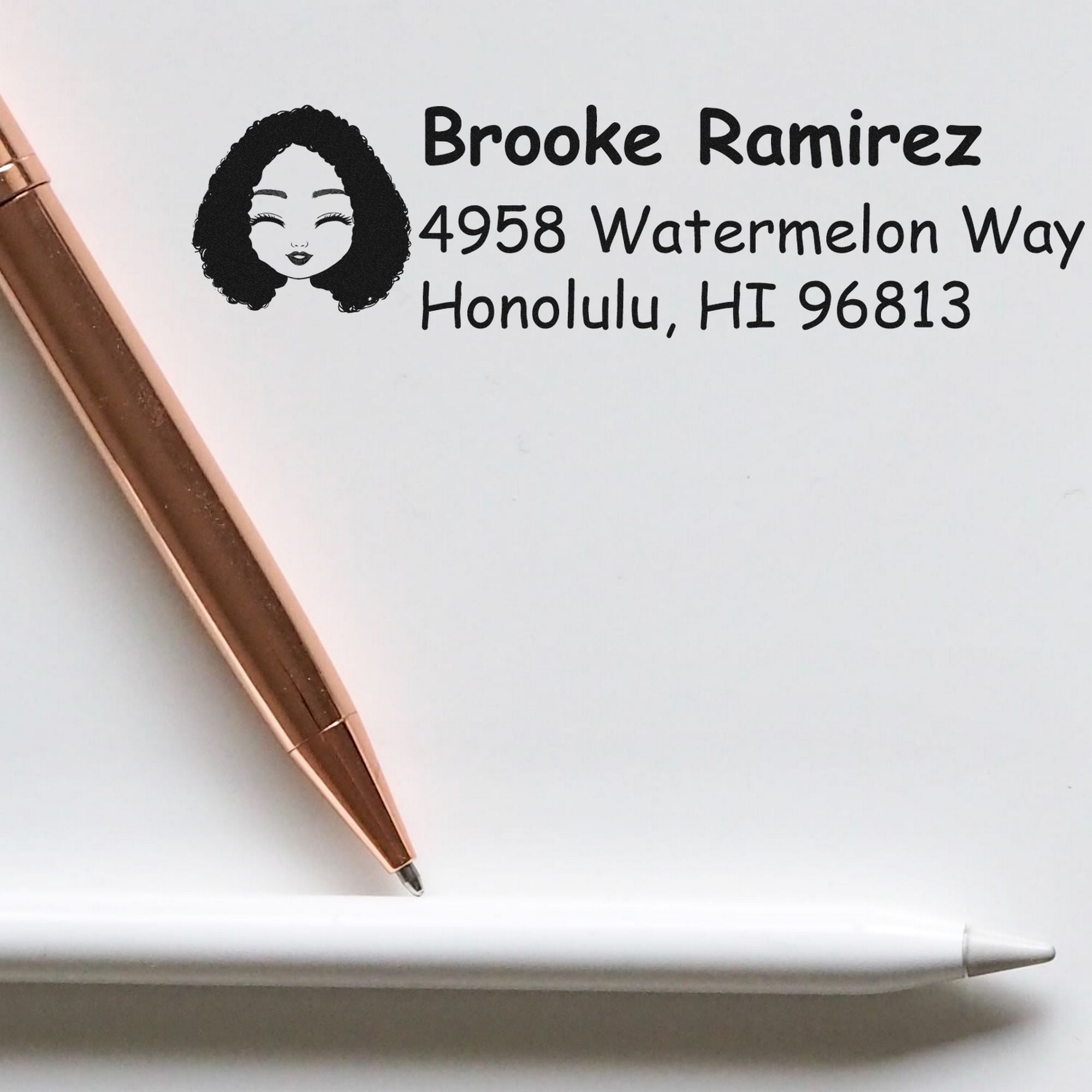 Wood Handle Ms Brooke Bitmoji Address Stamp